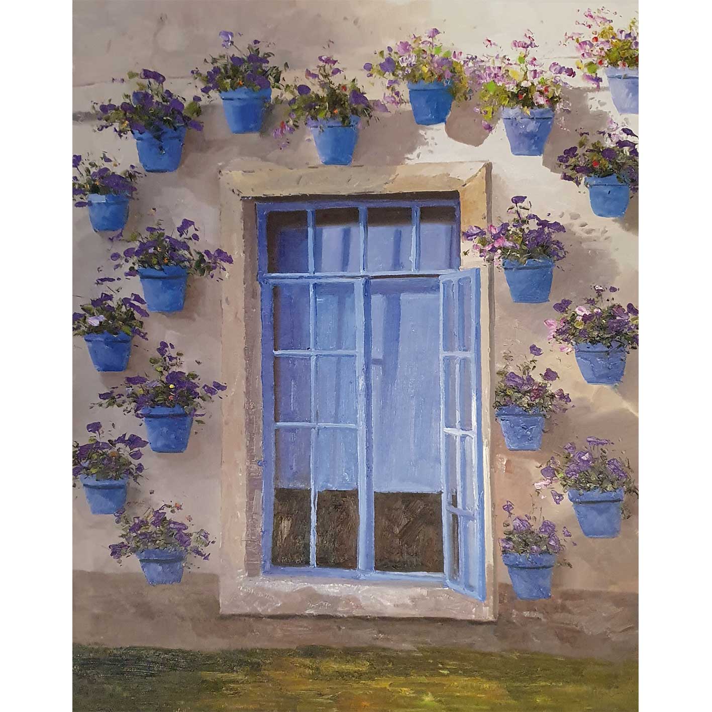 Andalusia Windows Painting 80x100 cm