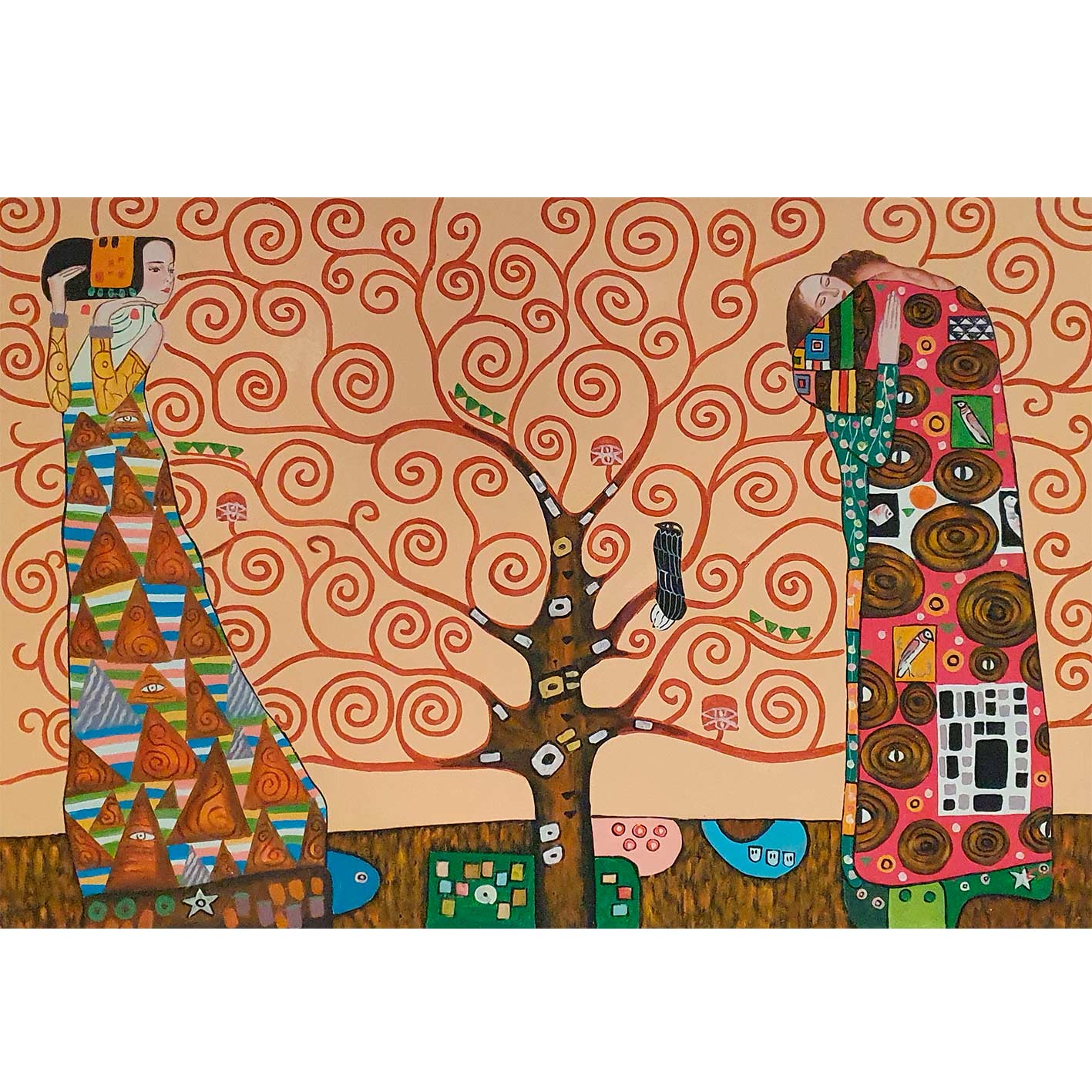 Cuadro Gustav Klimt Árbol  90x60 cm
