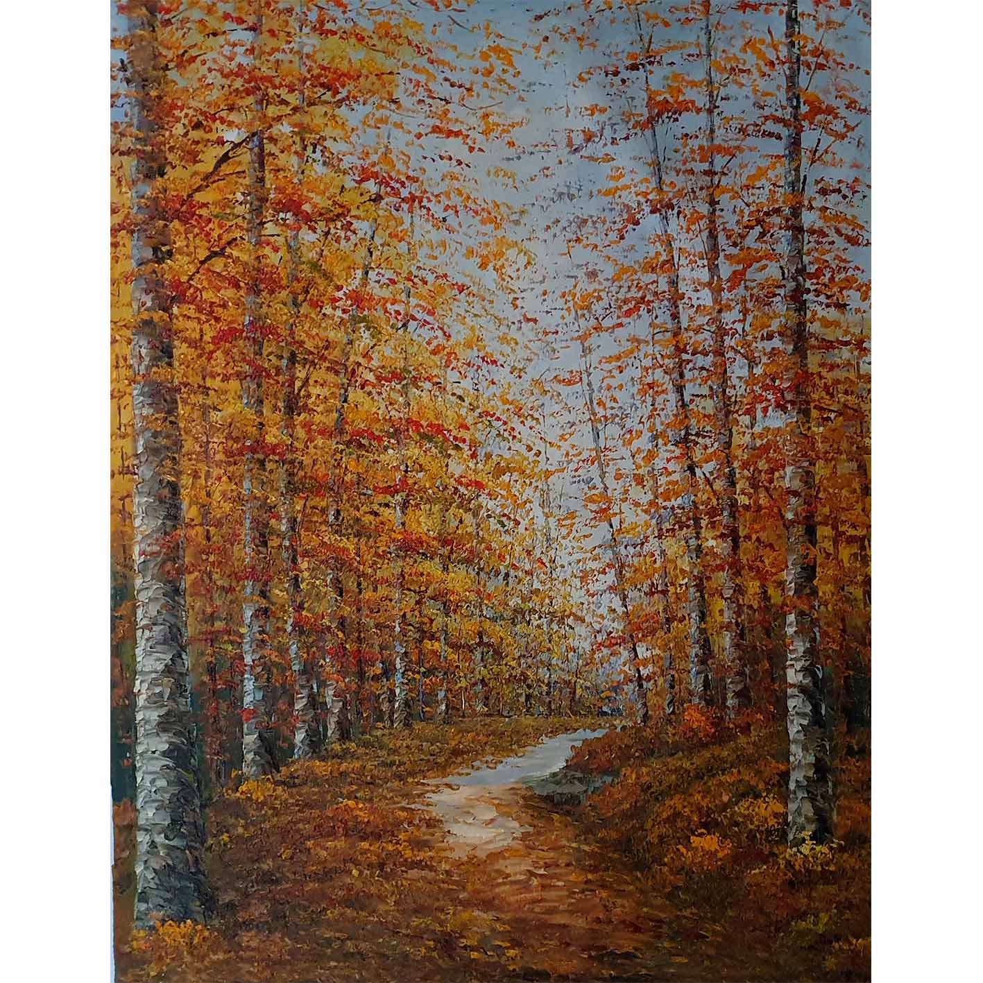 Herbstwaldgemälde 90x120 cm