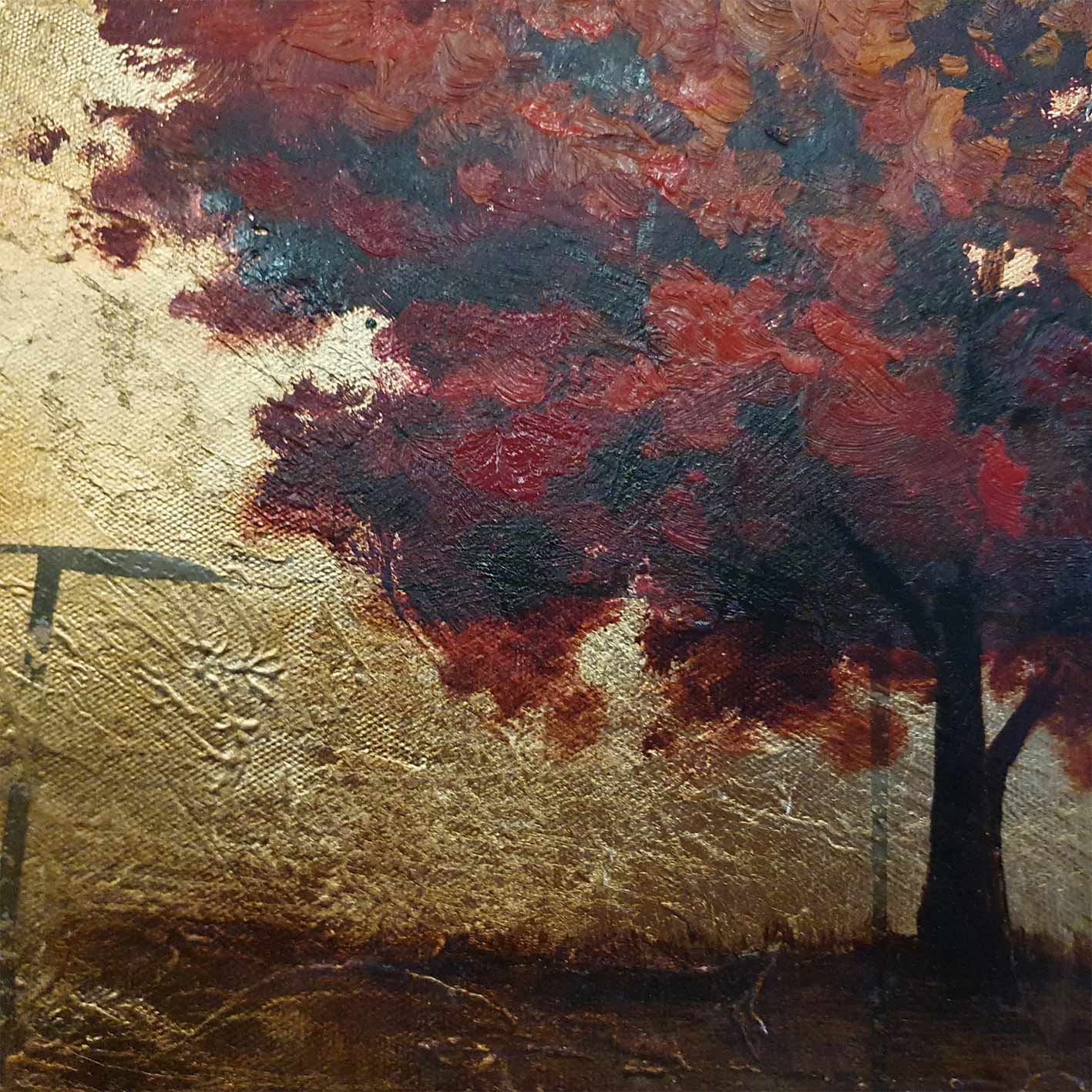 Dekoratives Gemälde Drei Bäume 120x40 cm