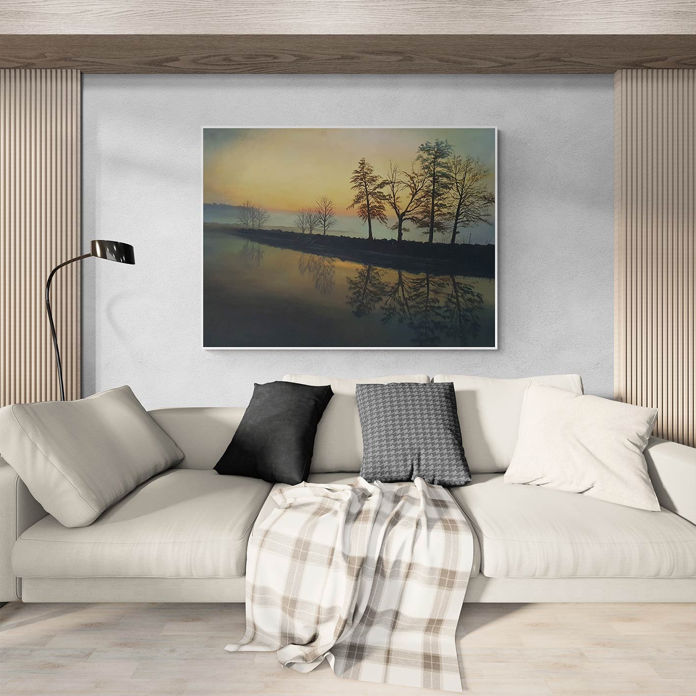 Lake Landscape Painting 120x90 cm