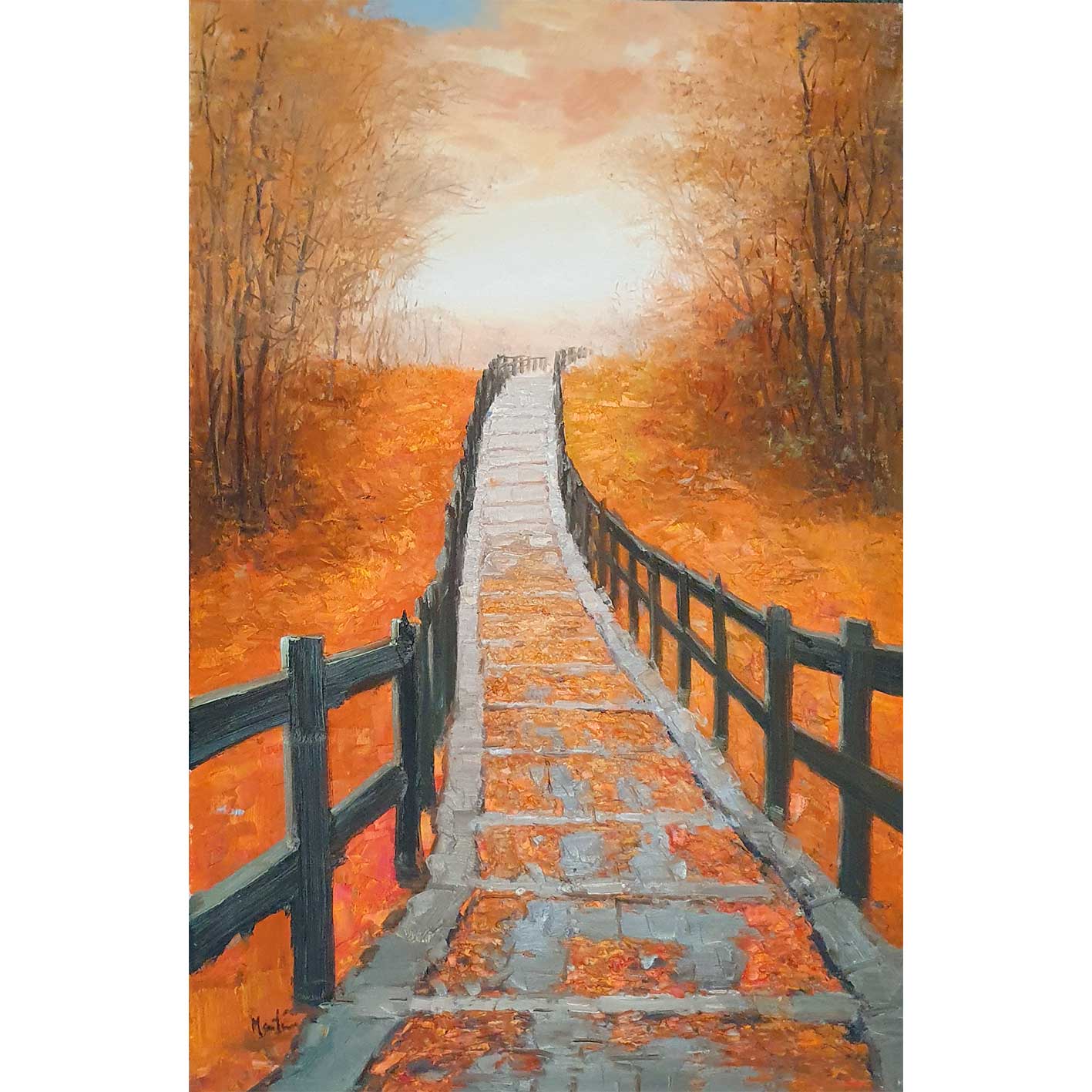 Autumn Road Painting 80x10 cm