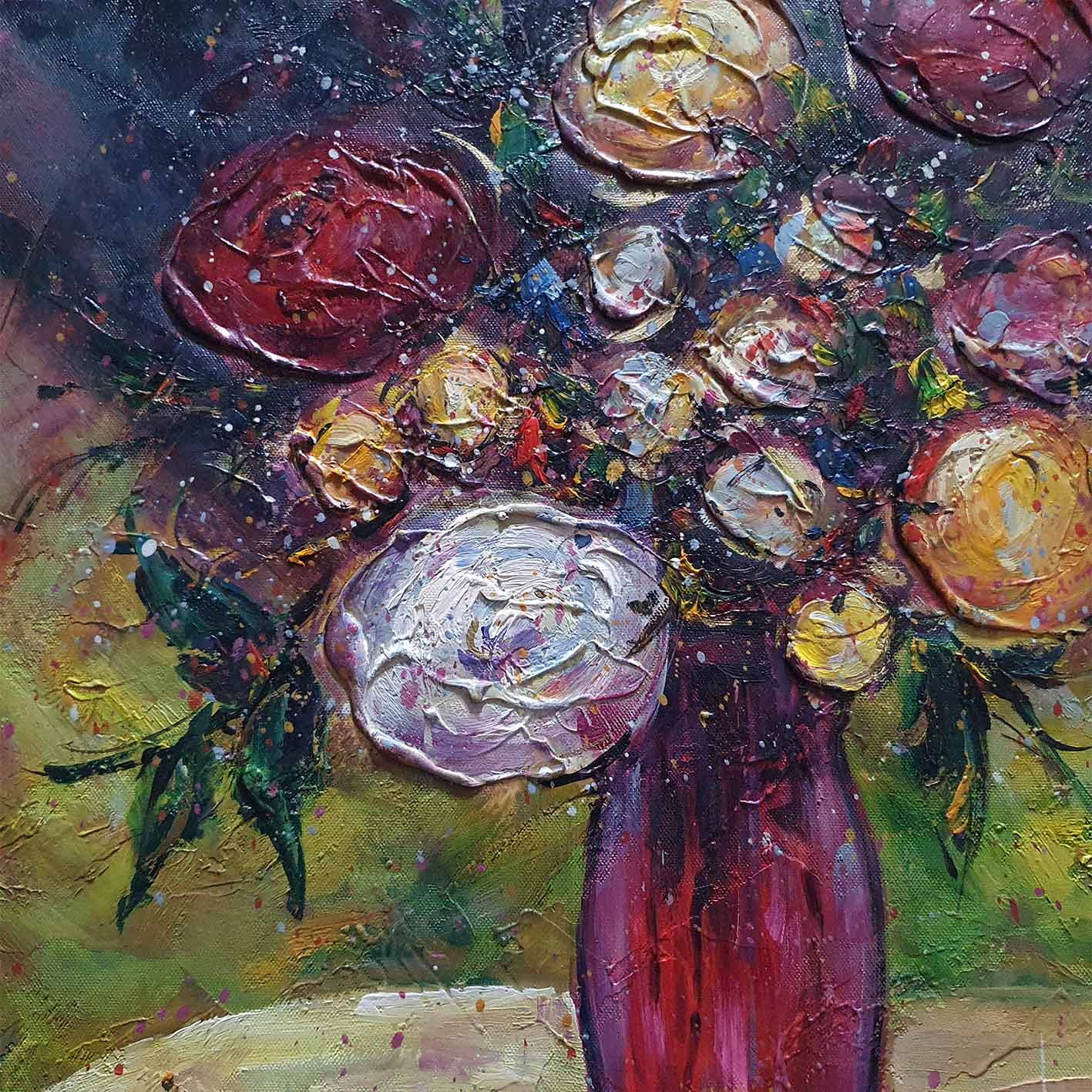 Blumenpracht-Diptychon-Gemälde 50x60 cm [2 Stück]