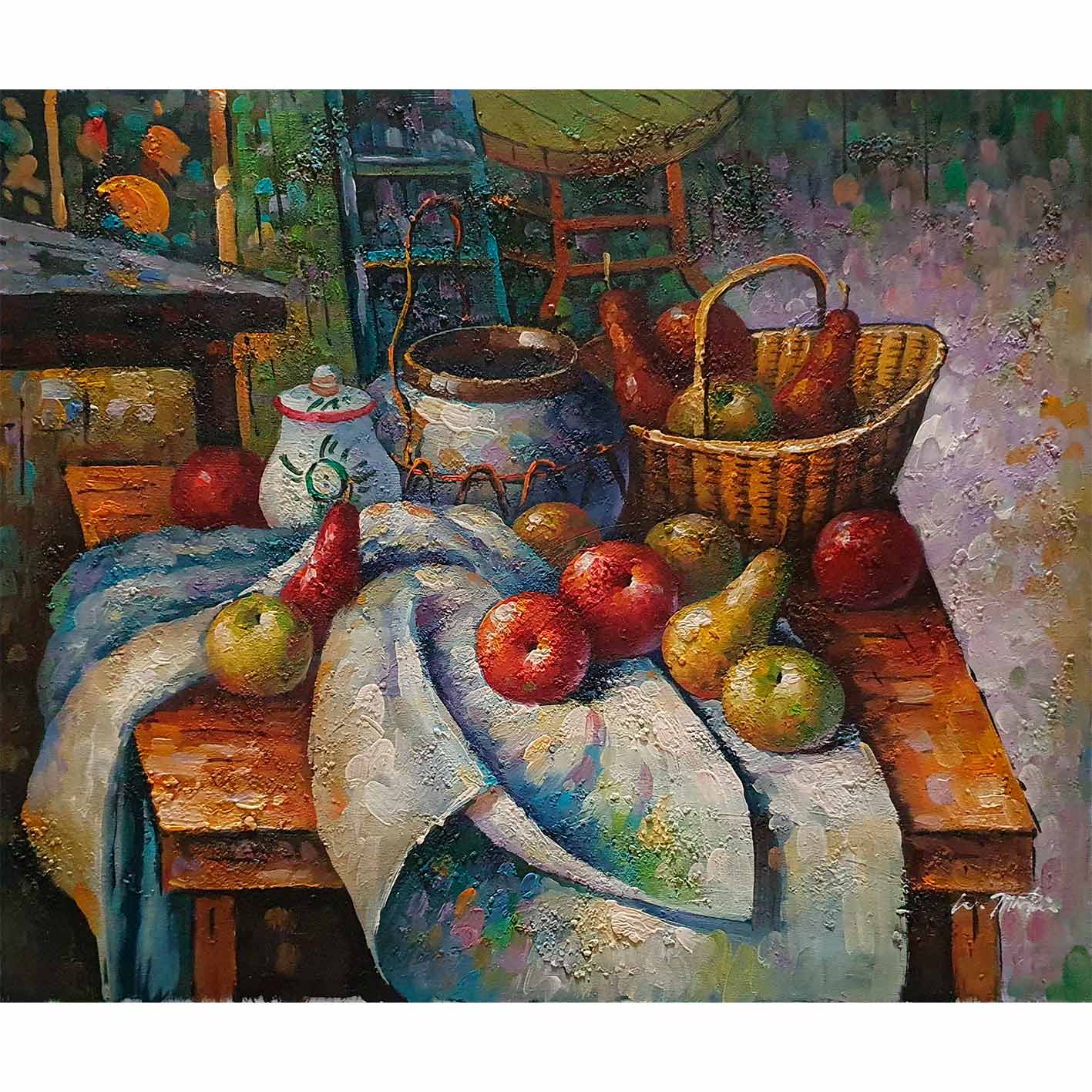 Stillleben-Gemäldedecke 60x50 cm