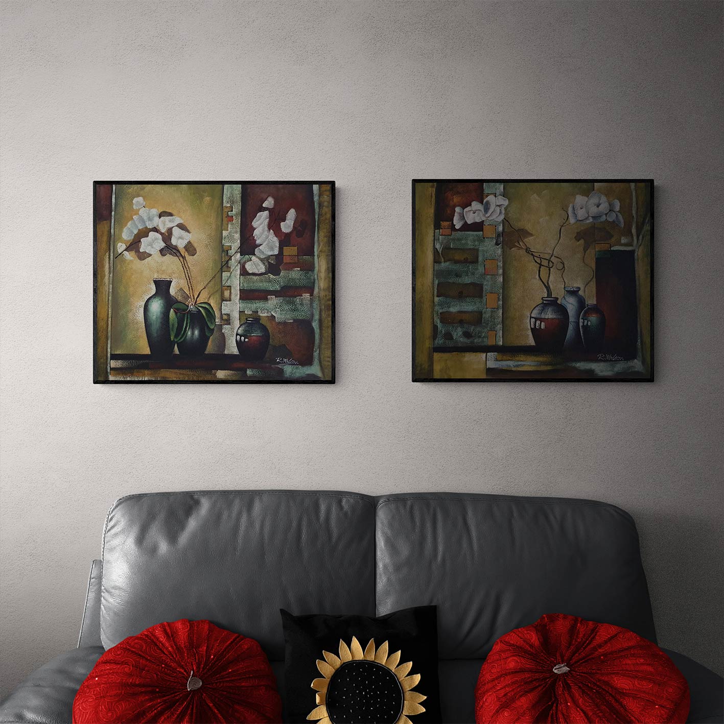 Various Flowers Painting 60x50 cm [2 pieces]
