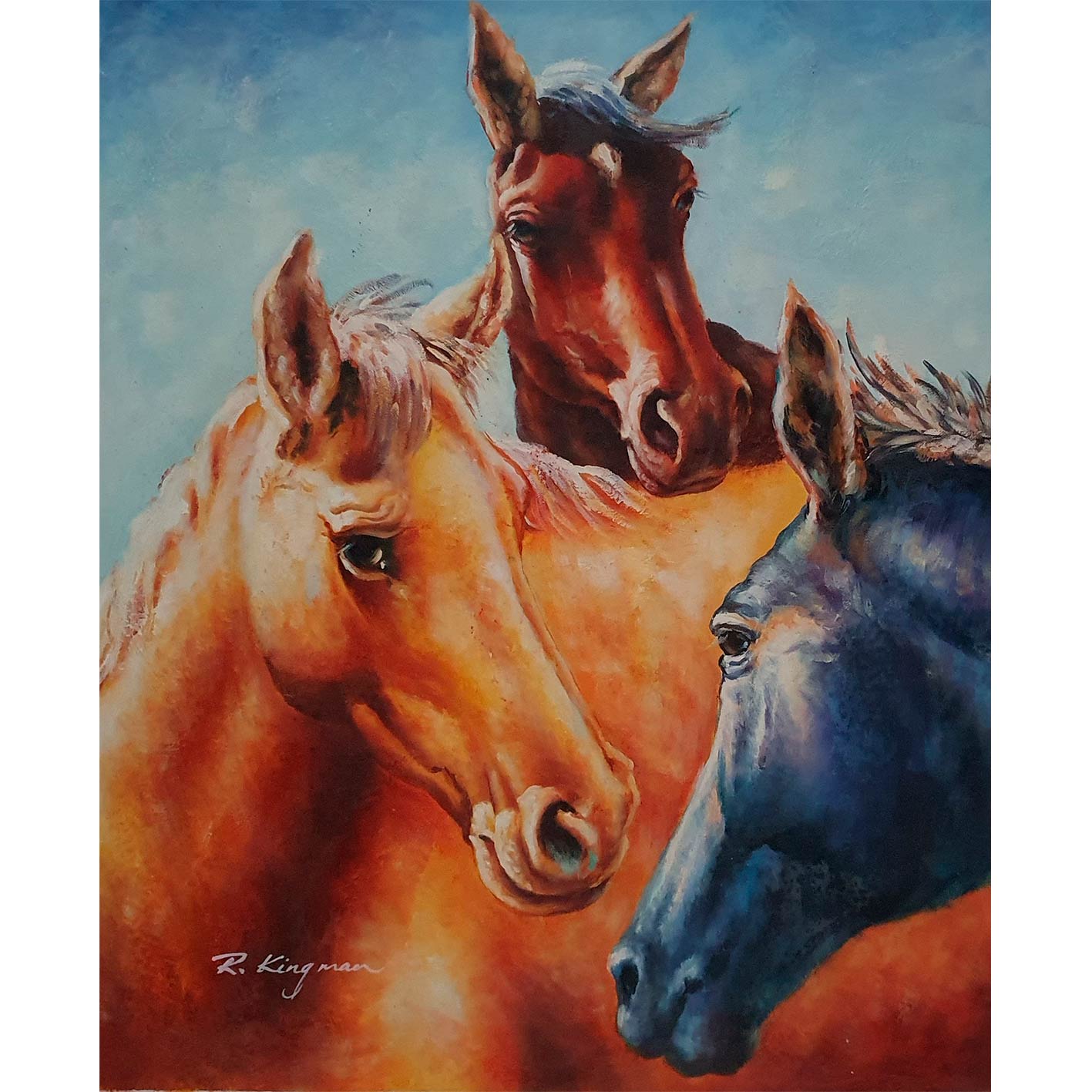Herd Horses Painting 50x60 cm