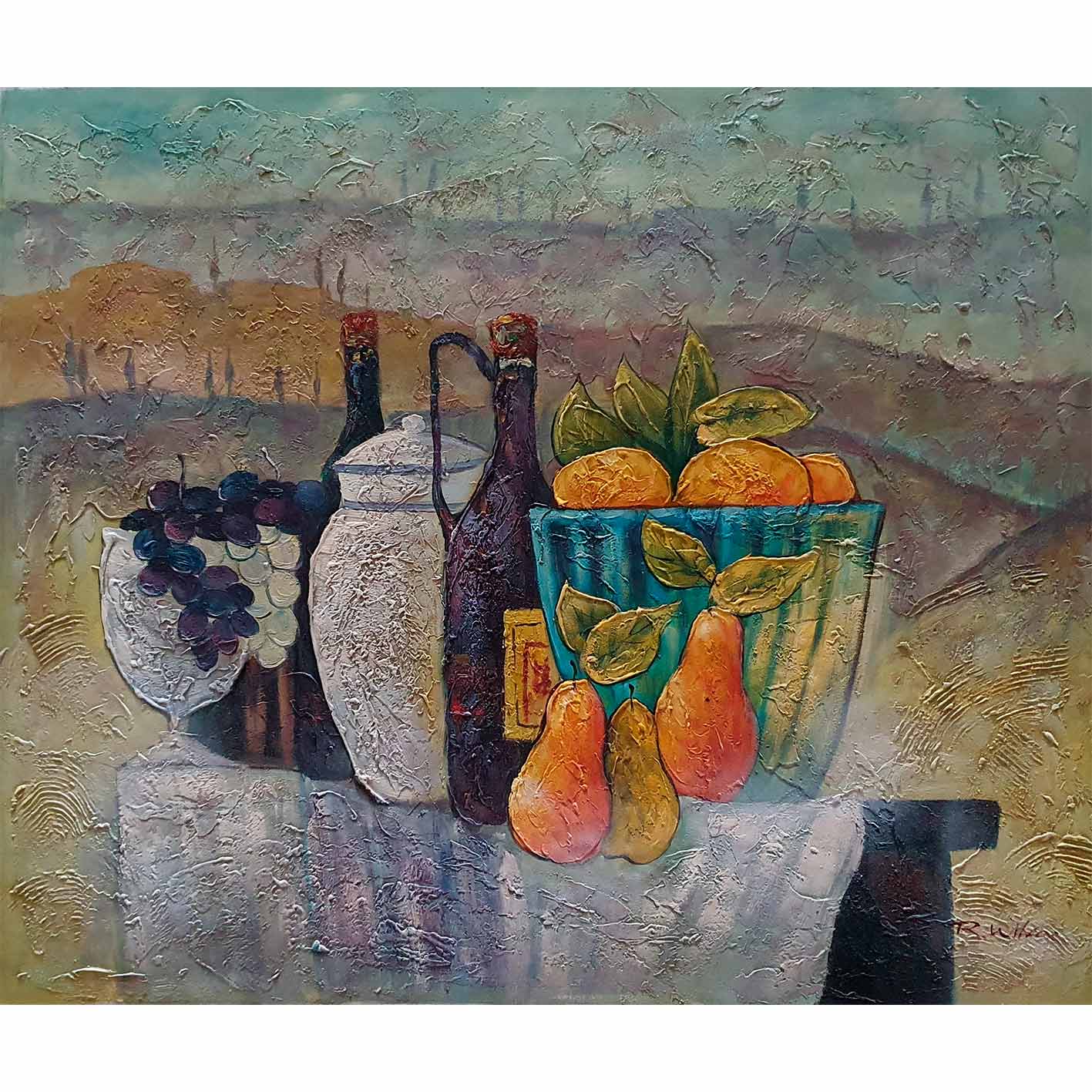 Tisch-Stillleben-Gemälde 60x50 cm