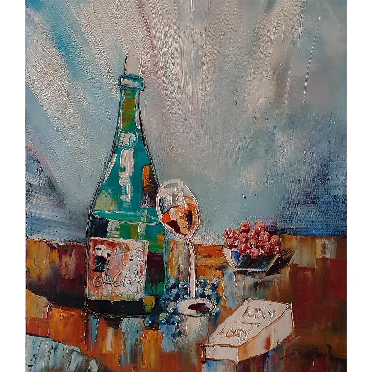 Wine Grapes Diptych Painting 50X60 cm [2 pieces]