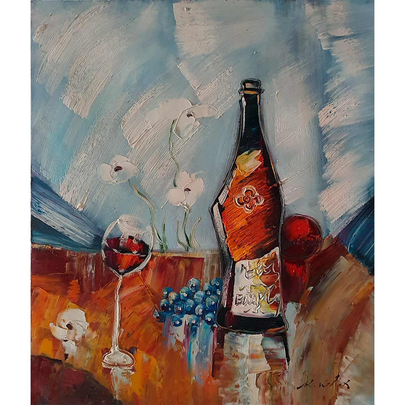 Weintrauben Diptychon Gemälde 50X60 cm [2 Stück]