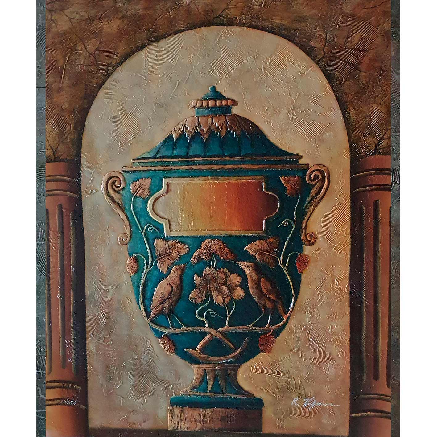 Reliefvase Diptychon Malerei III 50X60 cm [2 Stück]