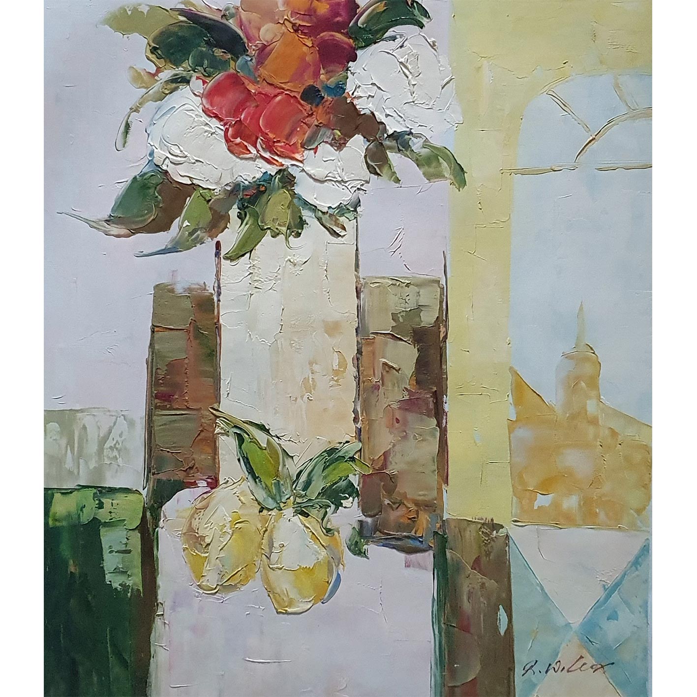 Lemon Vase Diptych Painting 50X60 cm [2 pieces]