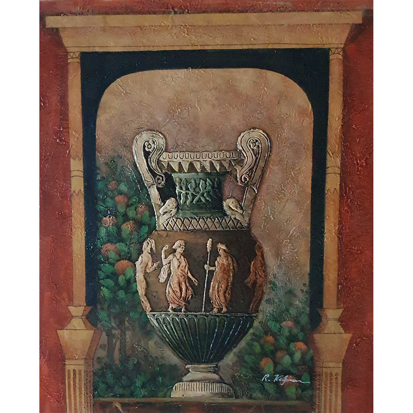 Reliefvase Diptychon Malerei I 50X60 cm [2 Stück]