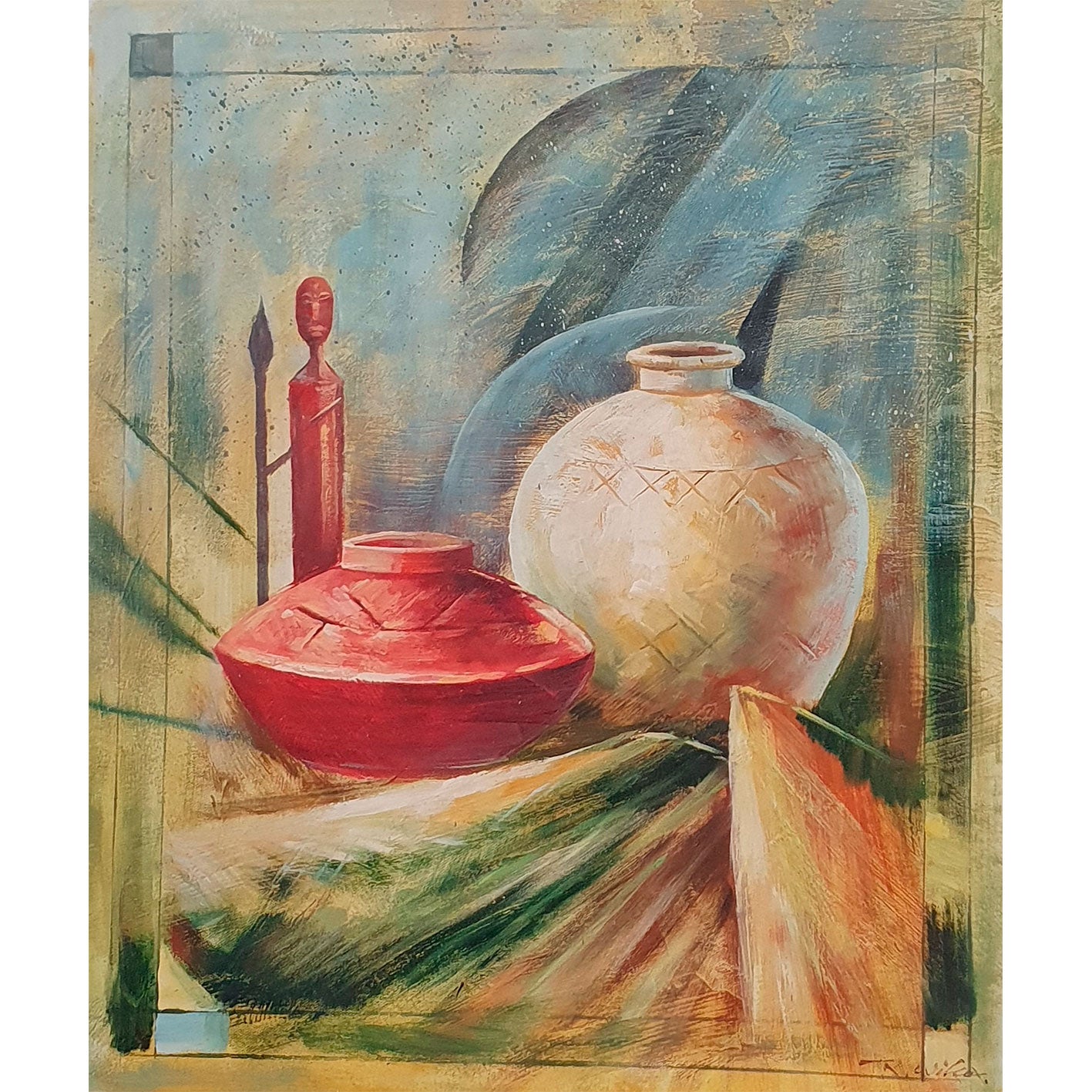 Stillleben Diptychon Gemälde Neu 50x60 cm [2 Stück]