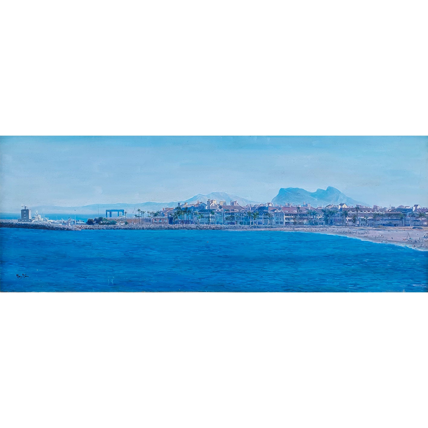 Gemälde „Küste von Sotogrande“ 131x49 cm