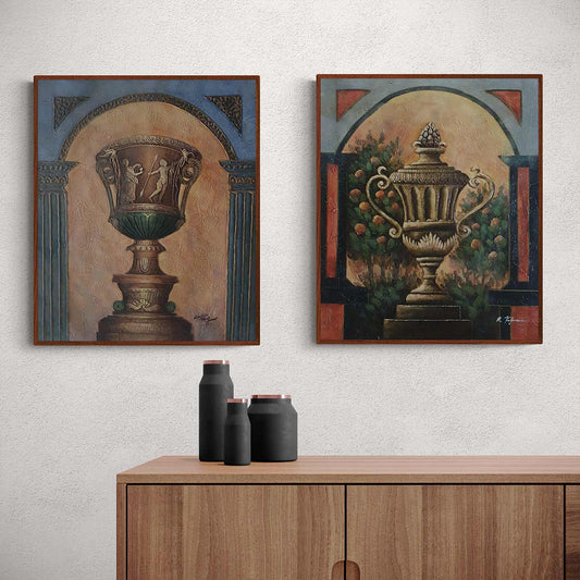 Diptych Vase Relief Painting IV 50X60 cm [2 pieces]