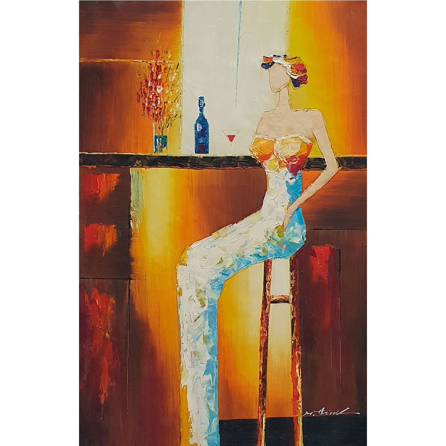Bar II Diptychon Gemälde 60x90 cm [2 Stück]