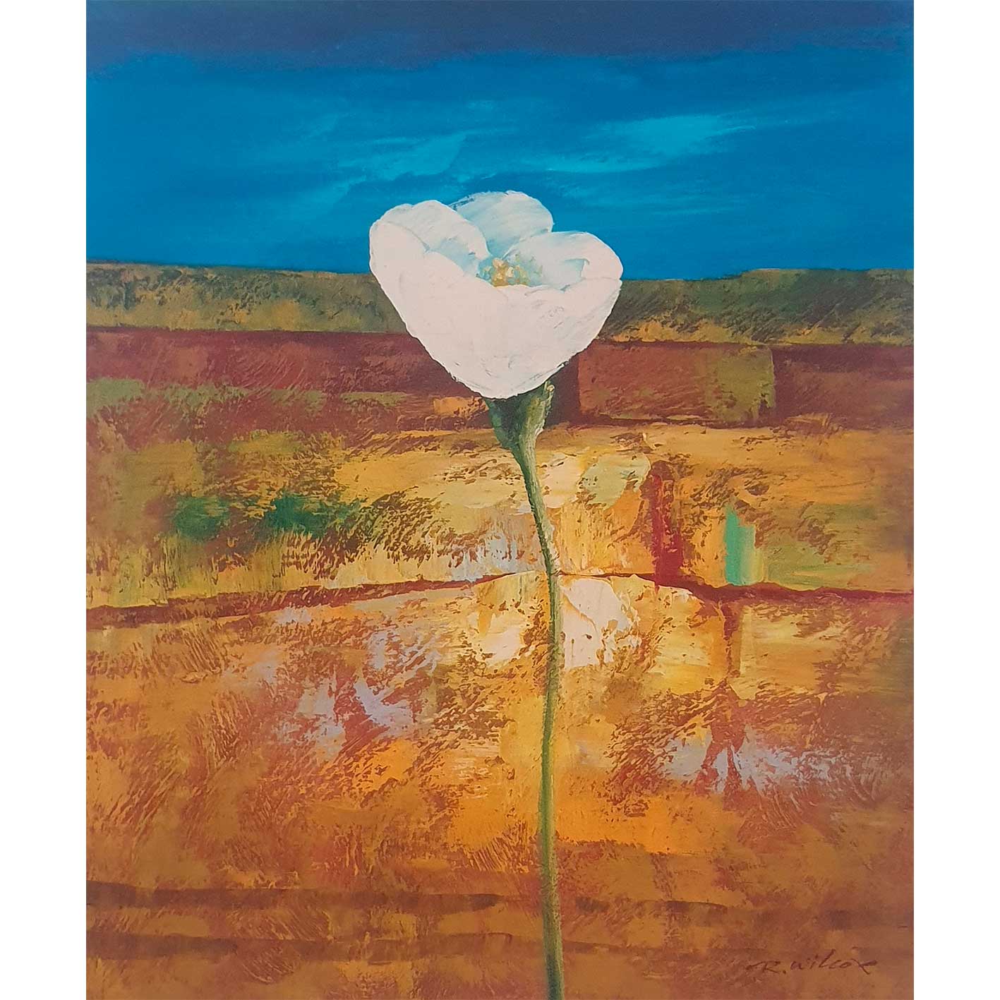 Abstraktes Blumen-Diptychon-Gemälde 50x60 cm [2 Stück]