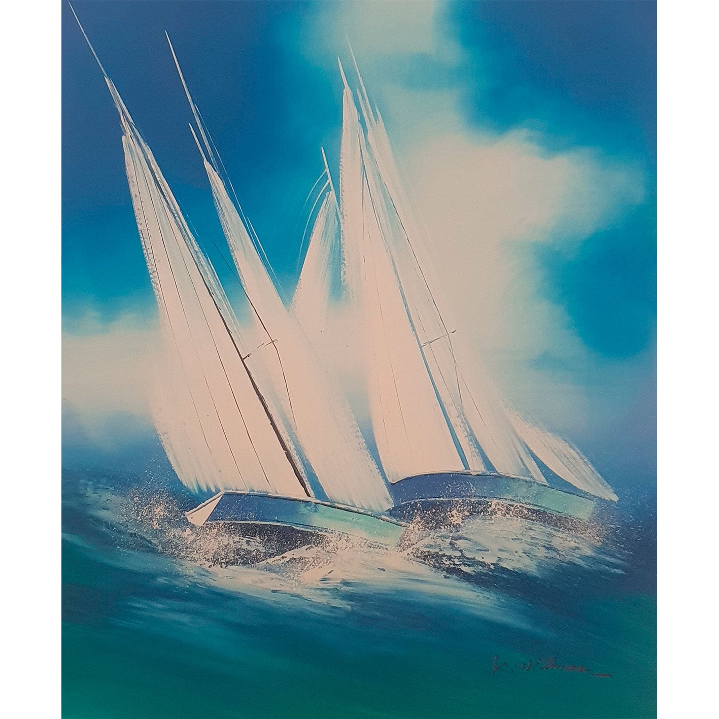Sailing Boat Painting 50x60 cm