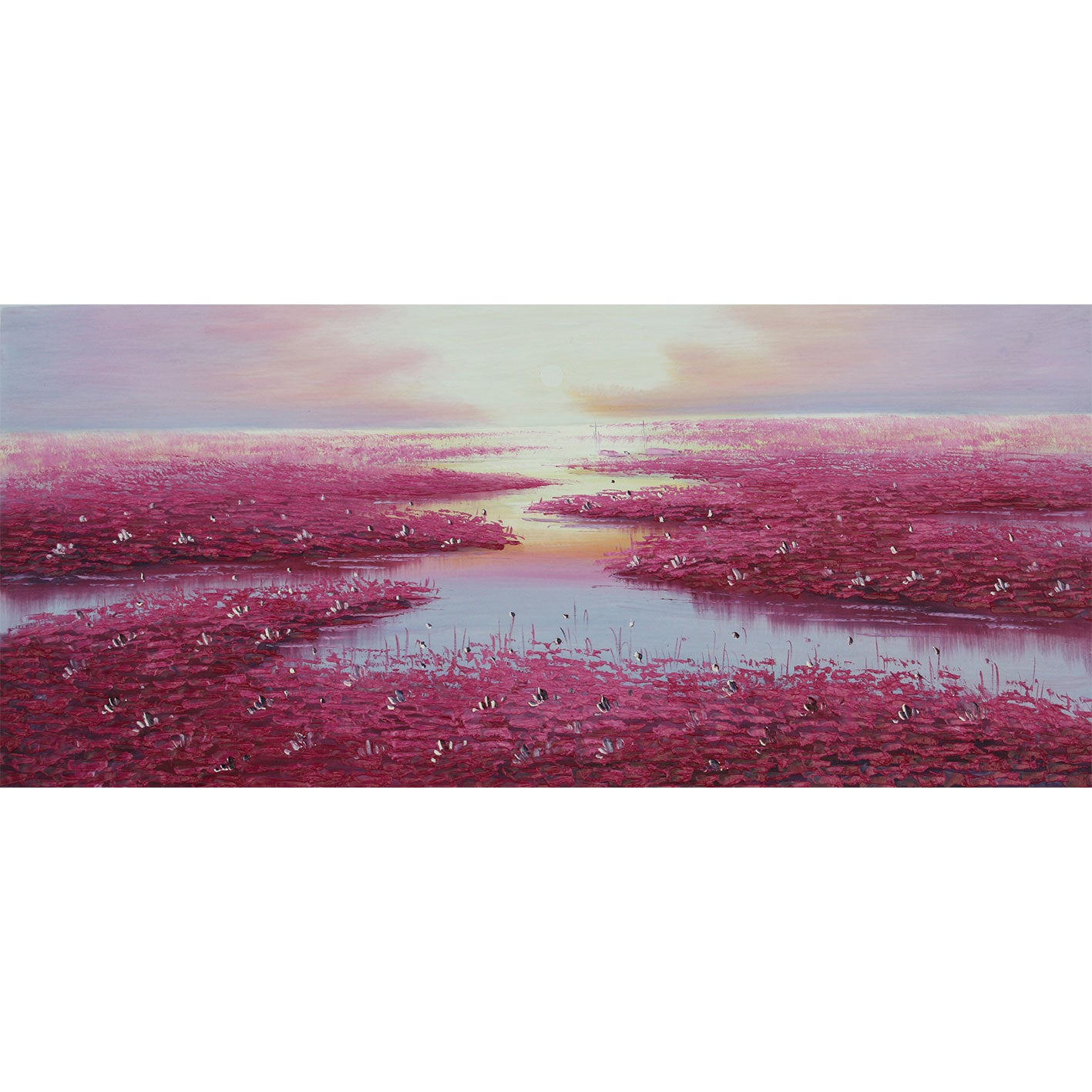 Seeblumengemälde 120x60 cm