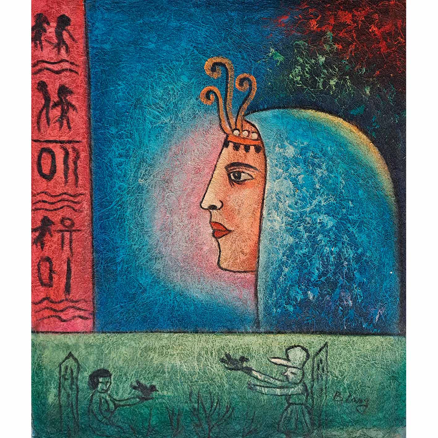 Ägyptische Kunstmalerei 50x60 cm
