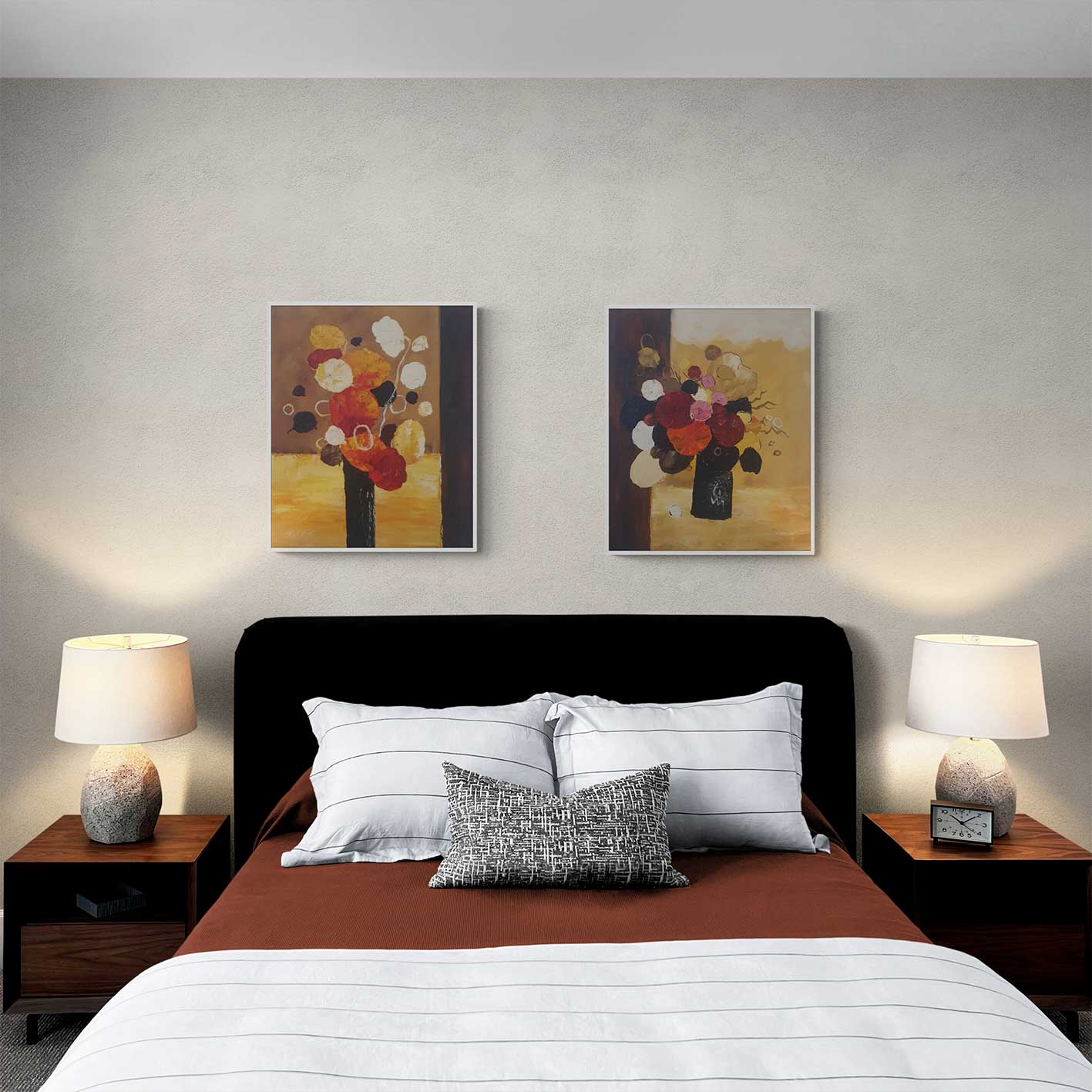 Diptych Painting Flowers Decor 50x60 cm [2 pieces]
