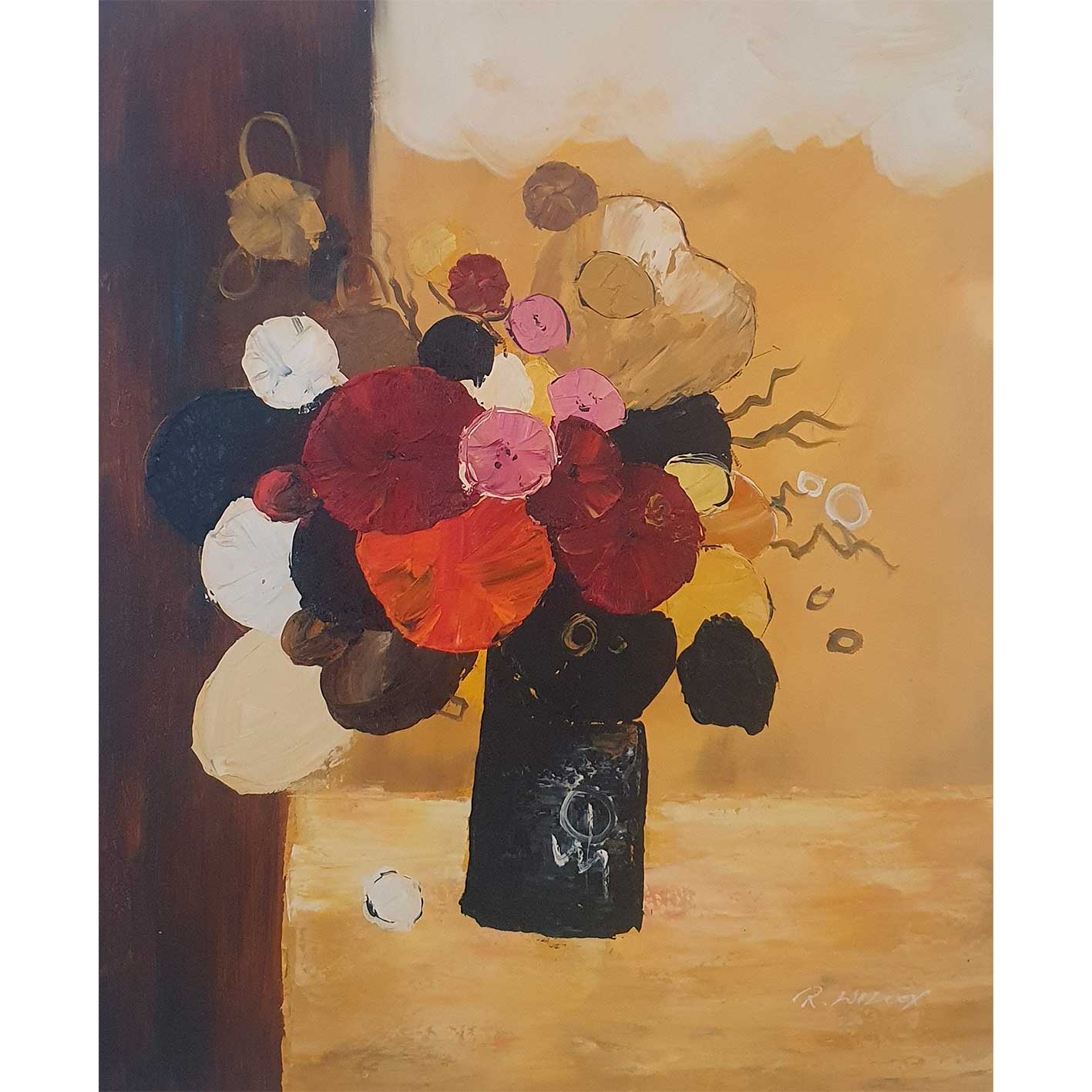 Diptychon Malerei Blumen Dekor 50x60 cm [2 Stück]