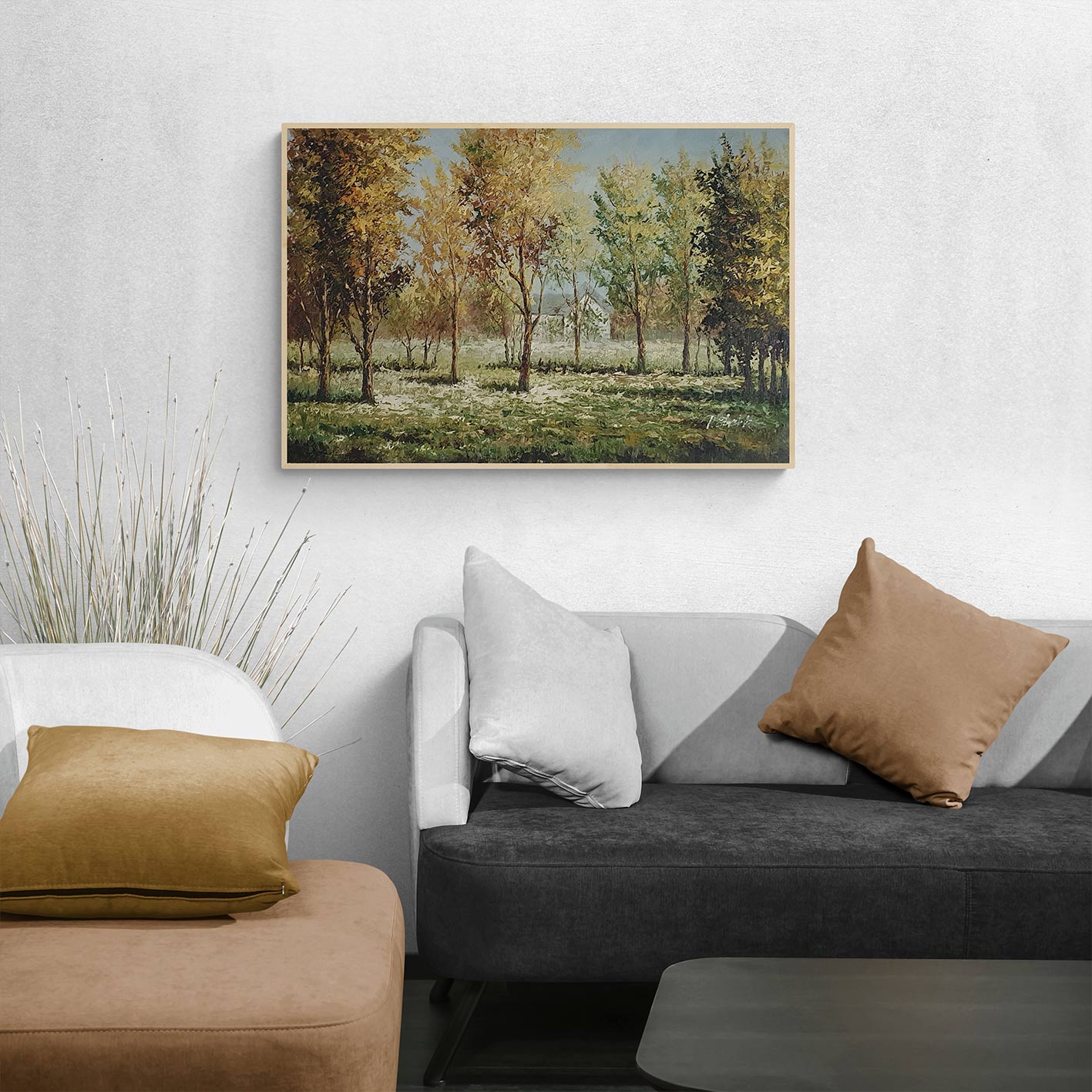 Wire Landscape Painting 90x60 cm