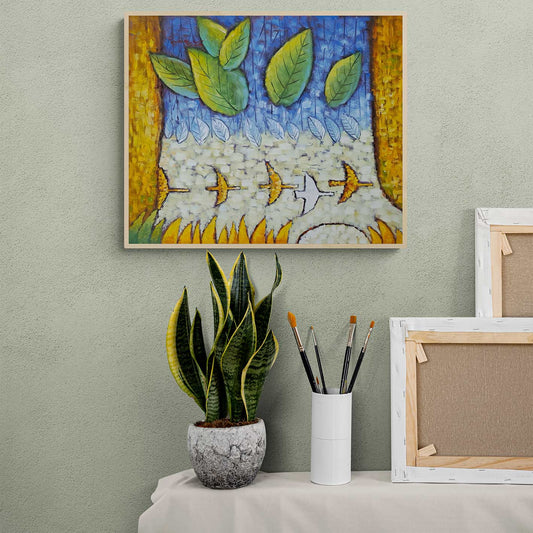 Peace Birds Painting 60x50 cm