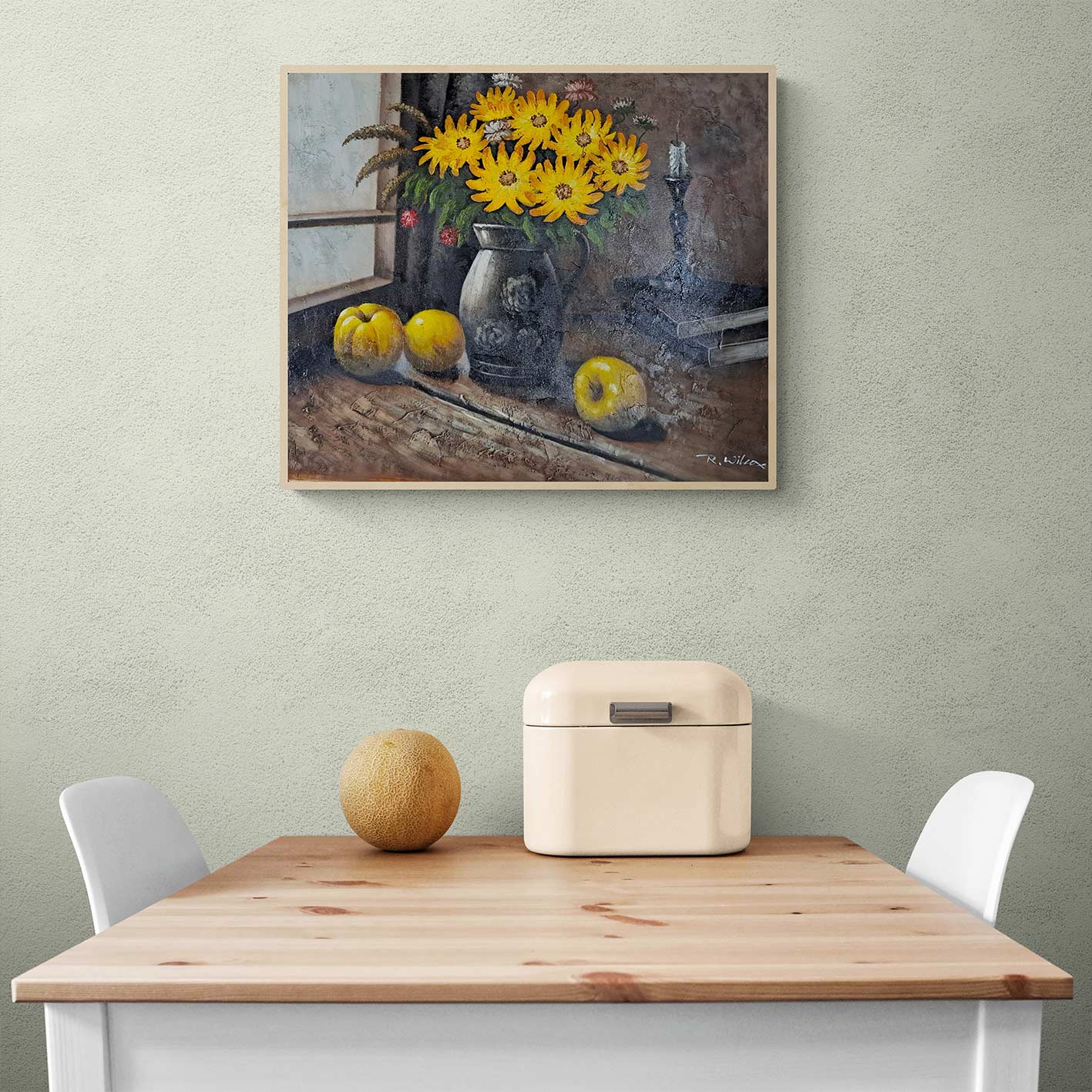 Zitronenbaum-Stillleben-Gemälde 60x50 cm