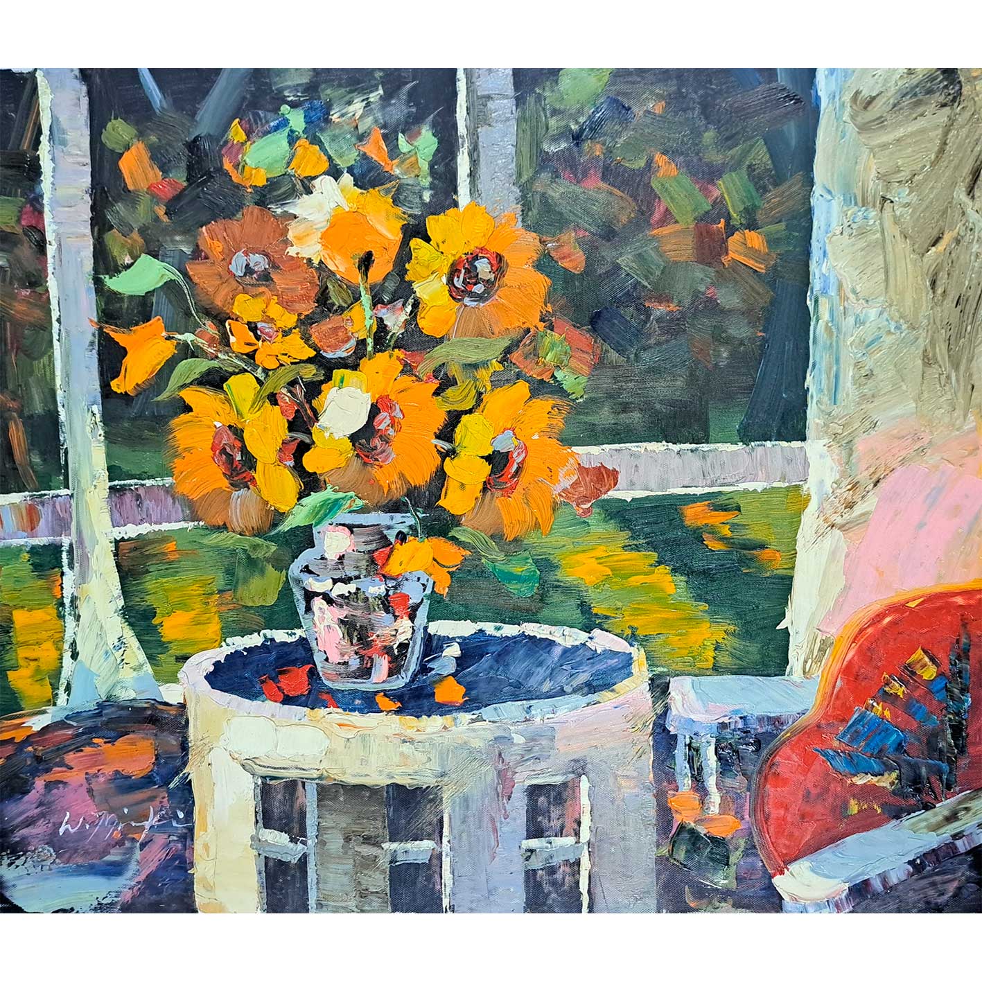 Sunflower Vase Painting 60x50 cm
