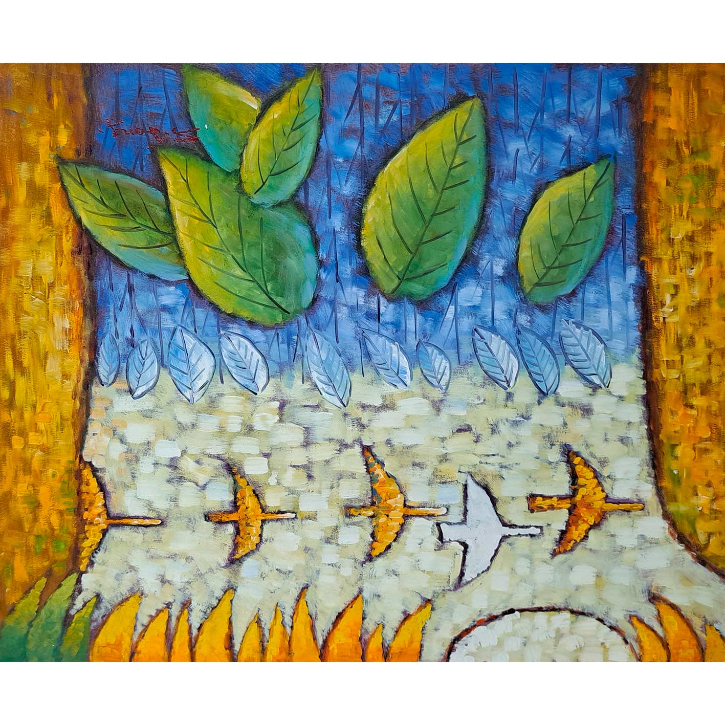 Peace Birds Painting 60x50 cm