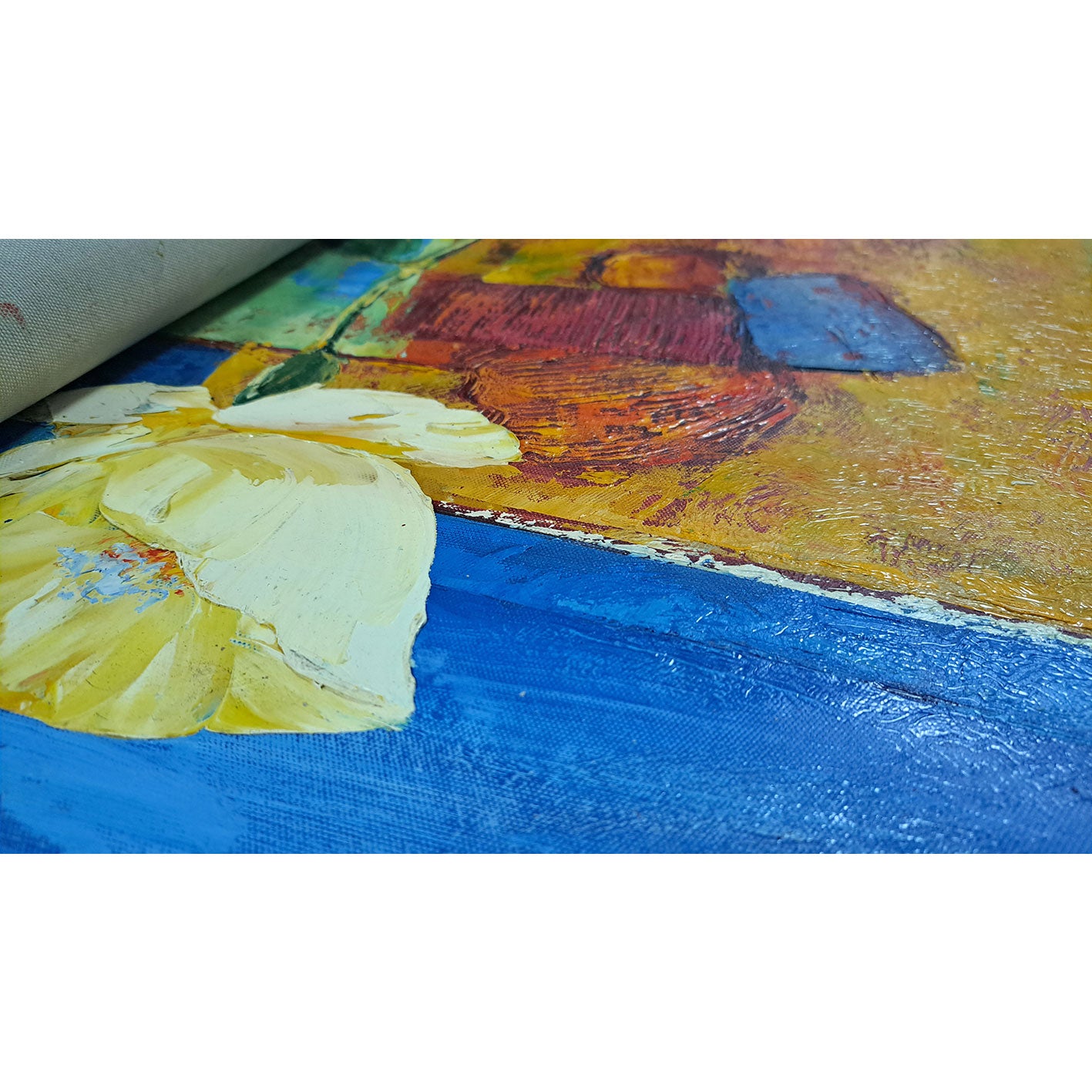 Abstraktes Blumen-Diptychon-Gemälde 50x60 cm [2 Stück]