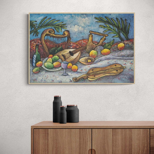 Fruit Harp Painting 90x60 cm