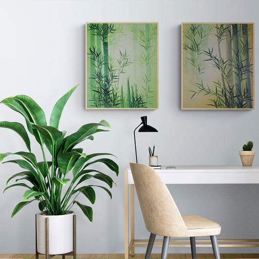 Bamboo Diptych Painting 50x60 cm [2 pieces]