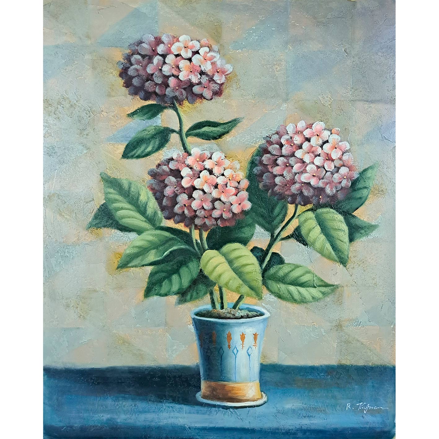 Hortensien Diptychon Gemälde 50x60 [2 Stück]