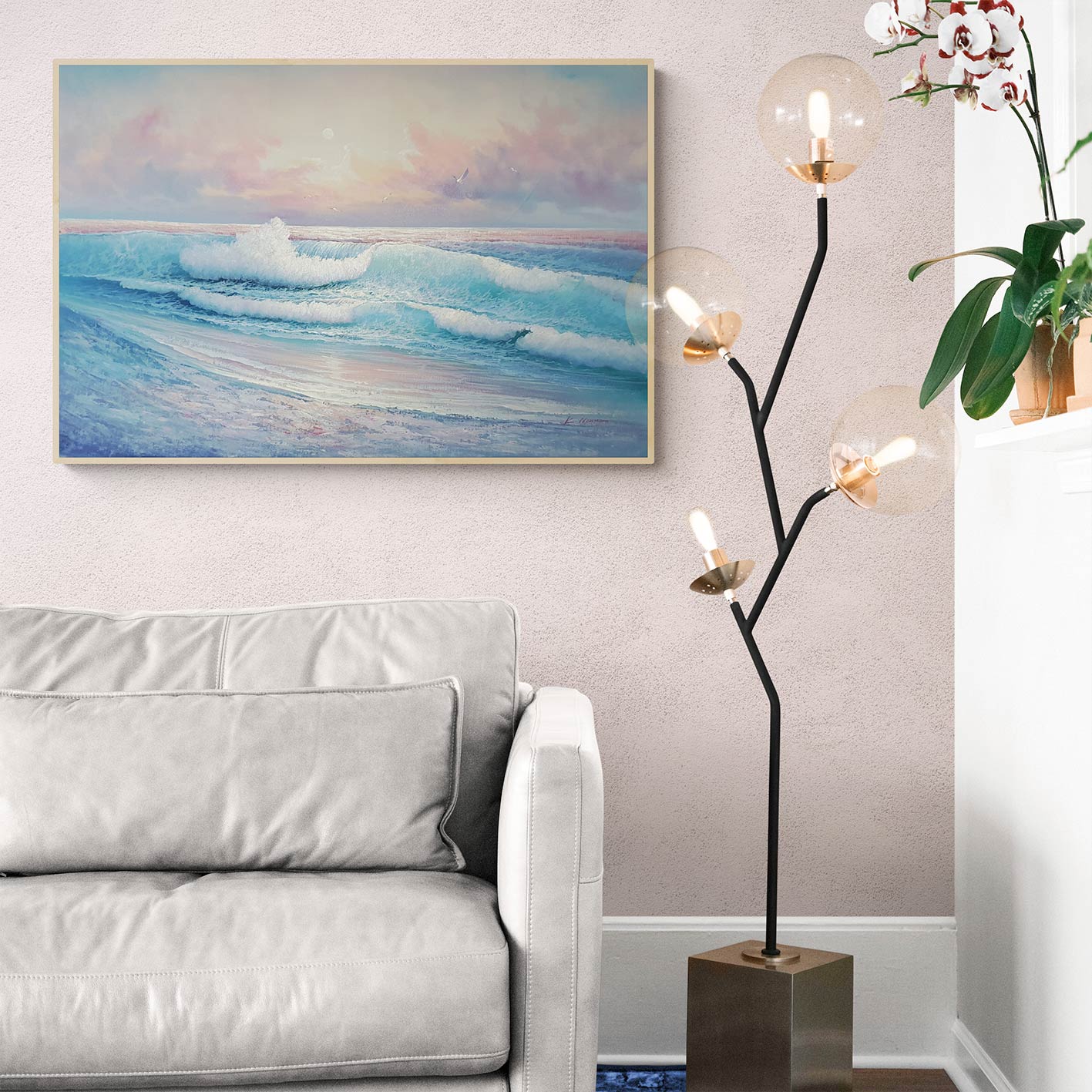 Sunset Marine Painting 90x60 cm