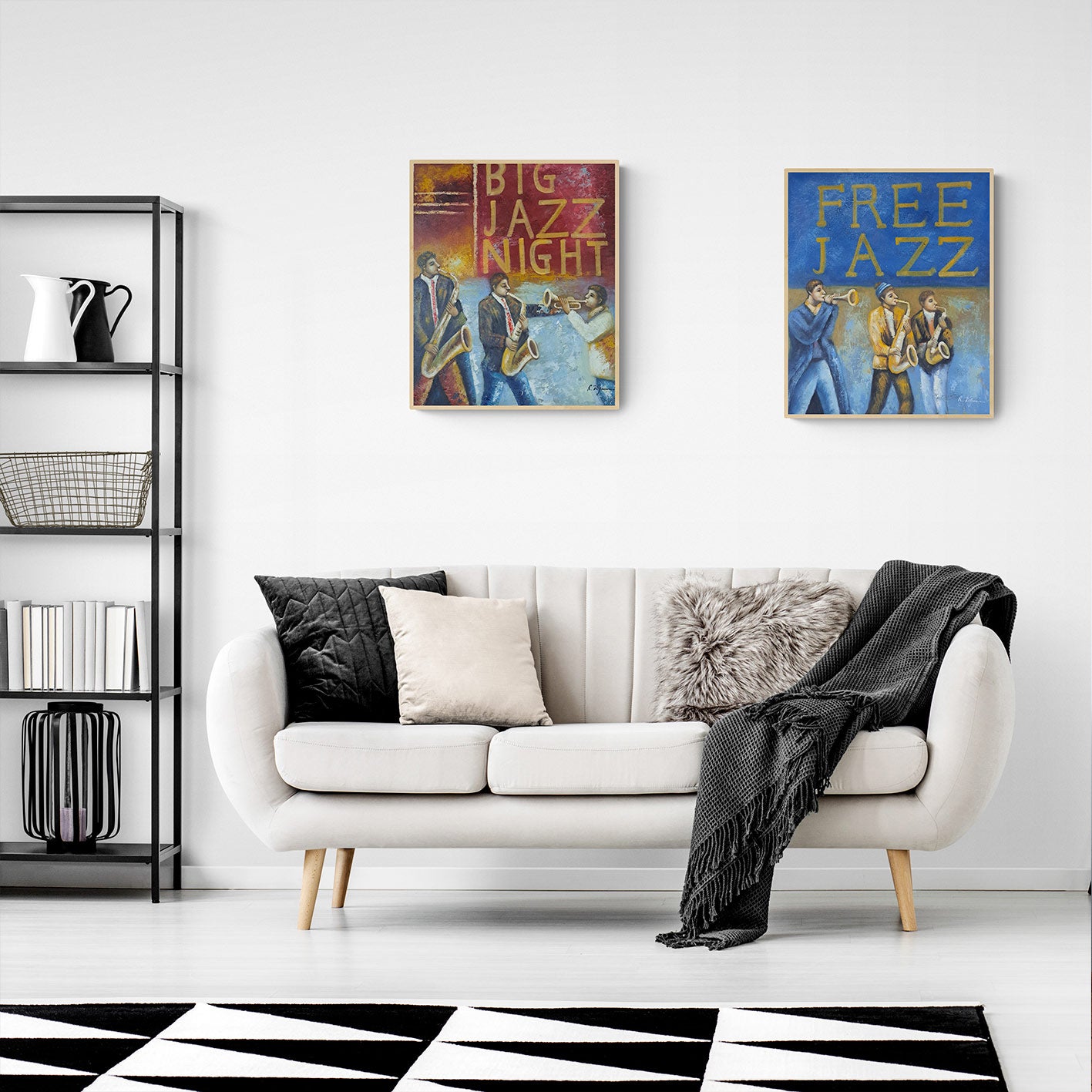 Musical Jazz Diptych Painting 50X60 cm [2 pieces]