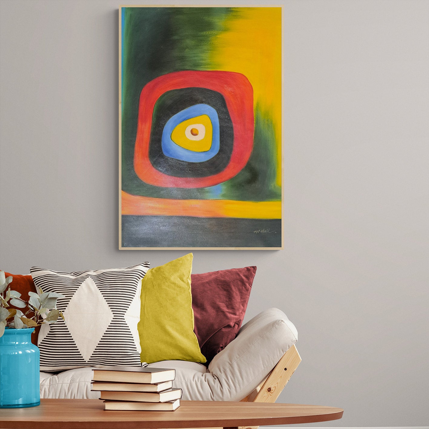 Mehrfarbiges Diana-Gemälde 60x90 cm