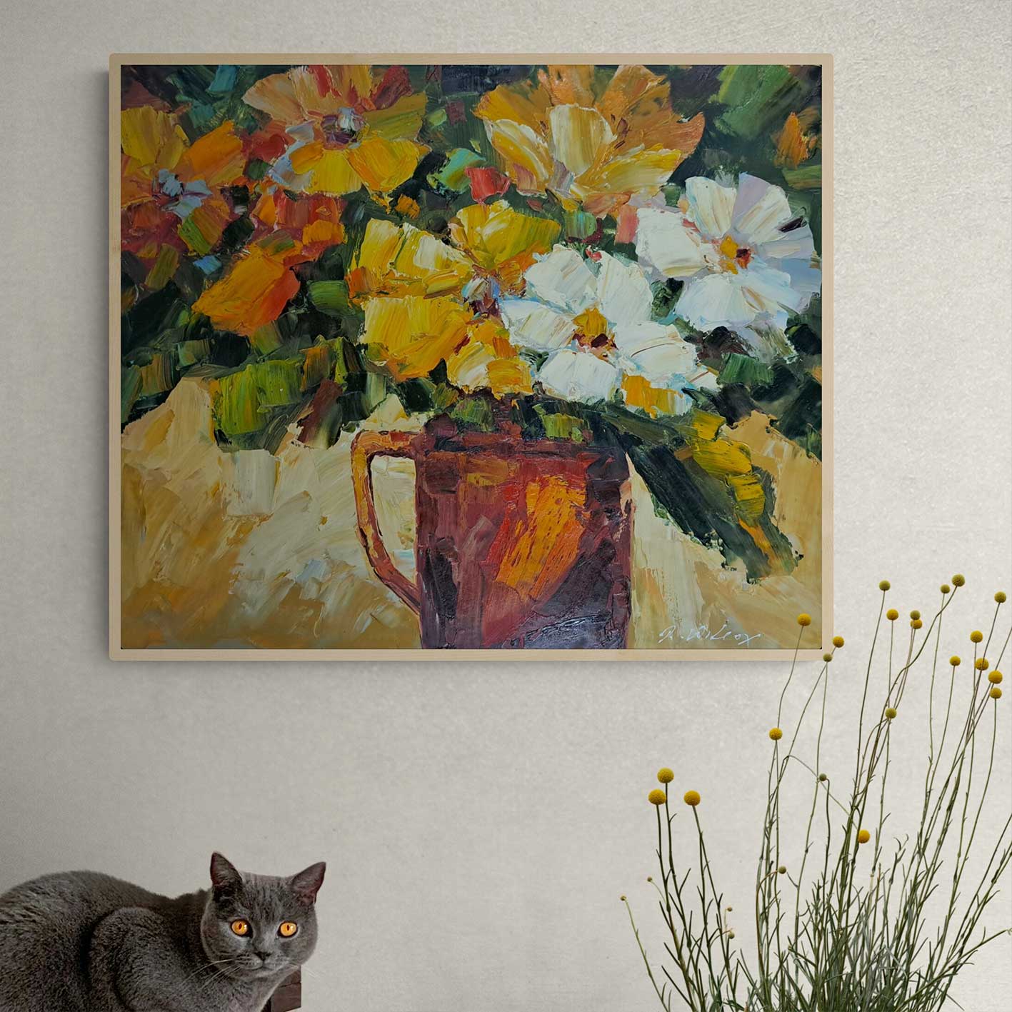 Volume Flowers Painting 60x50 cm