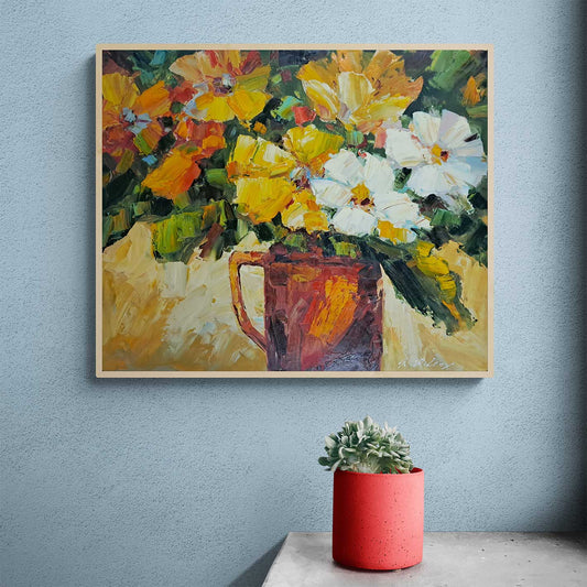 Volume Flowers Painting 60x50 cm