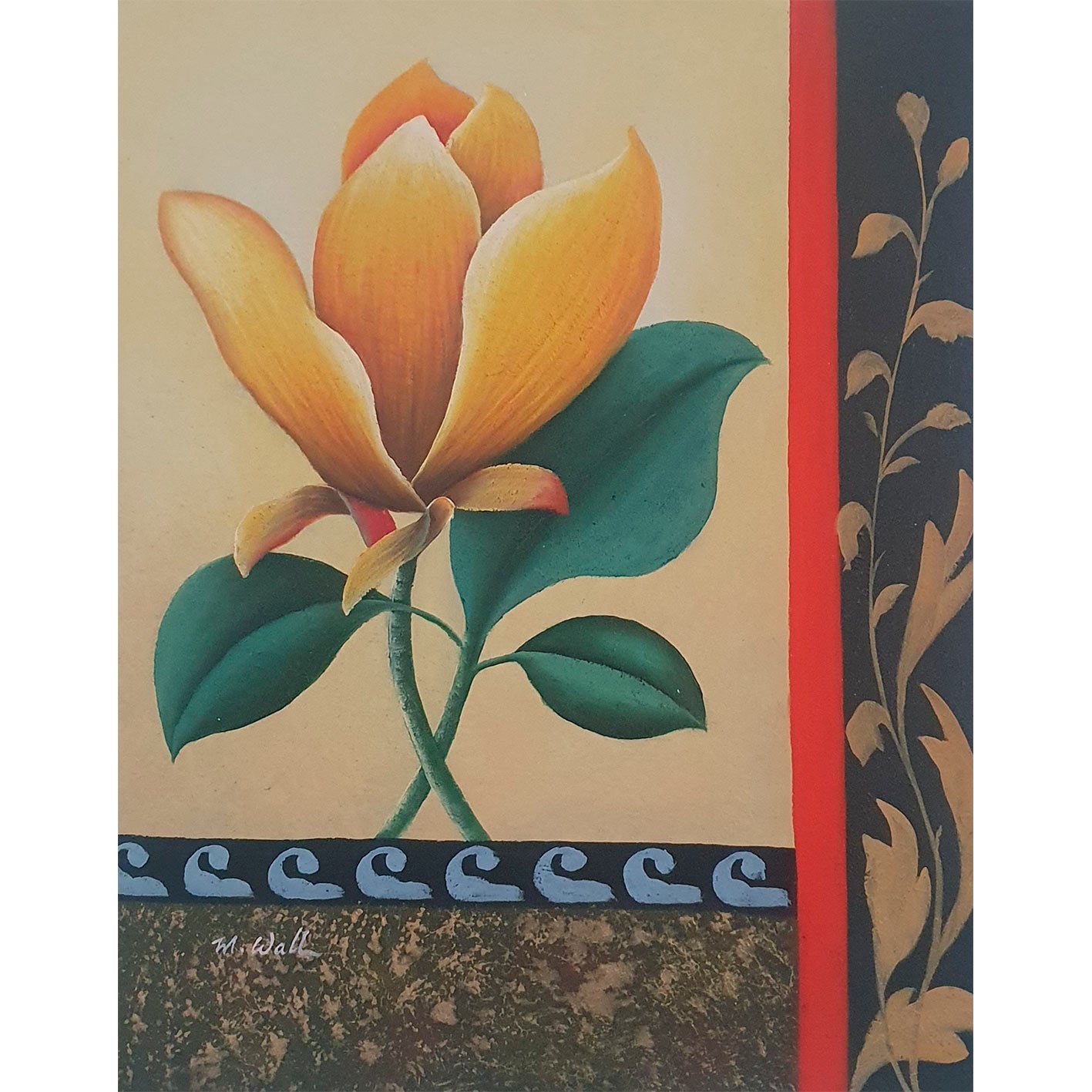 Blumiges Diptychon-Gemälde 50x60 cm [2 Stück]