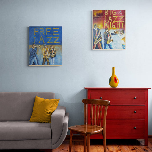 Musical Jazz Diptych Painting 50X60 cm [2 pieces]