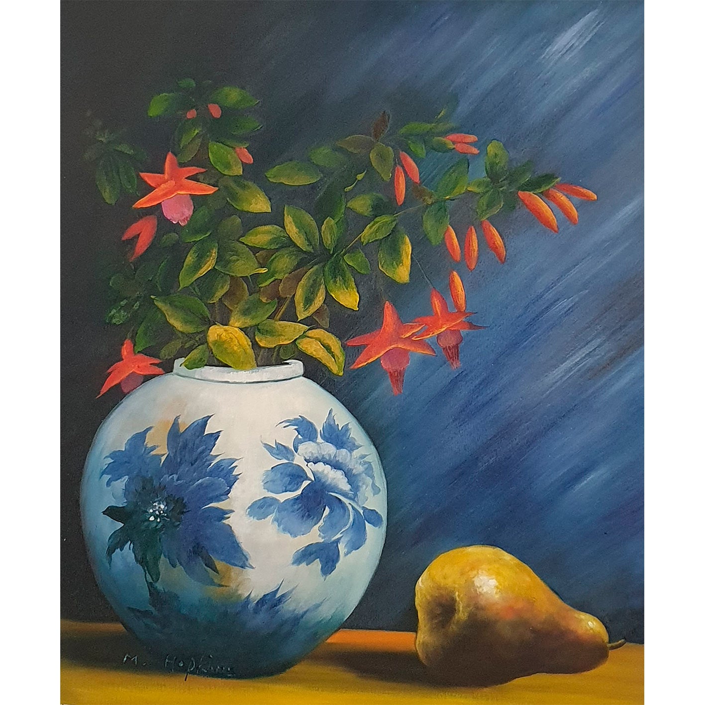 Diptychon Gemälde Blumen Obst 50x60 [2 Stück]