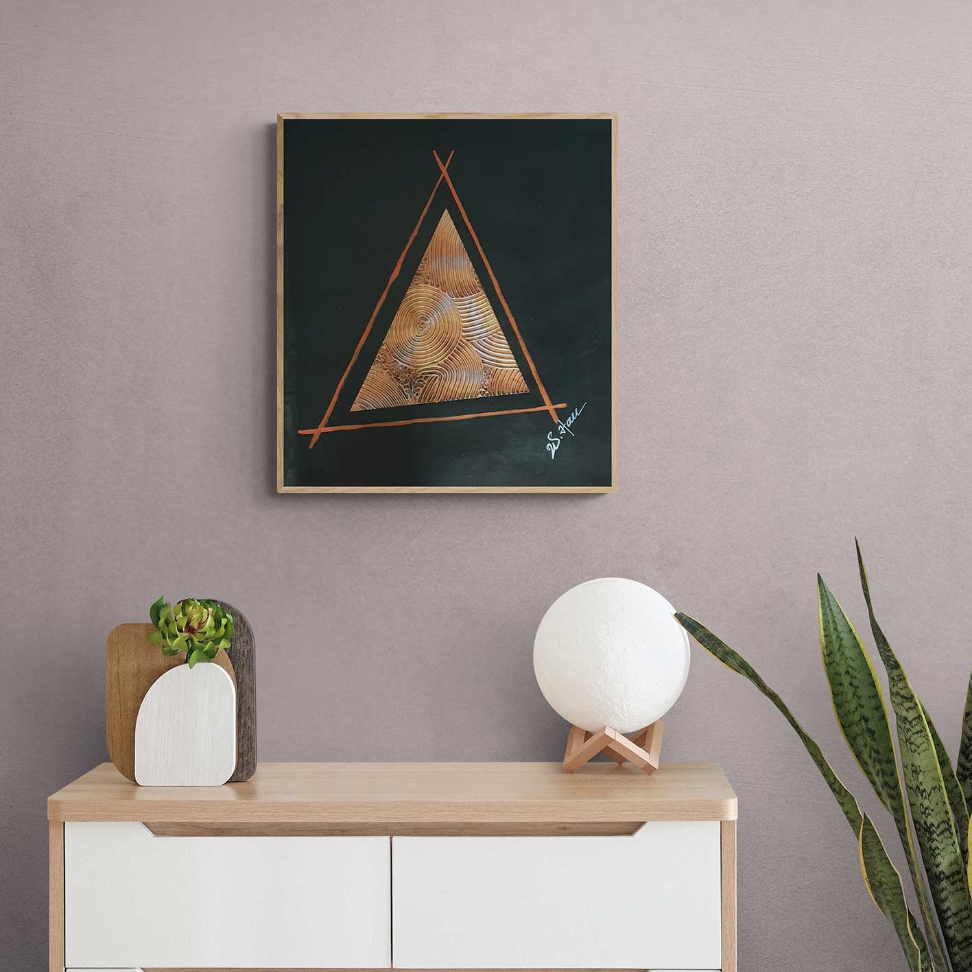 Dreieck-Geometrie-Gemälde 50x60 cm