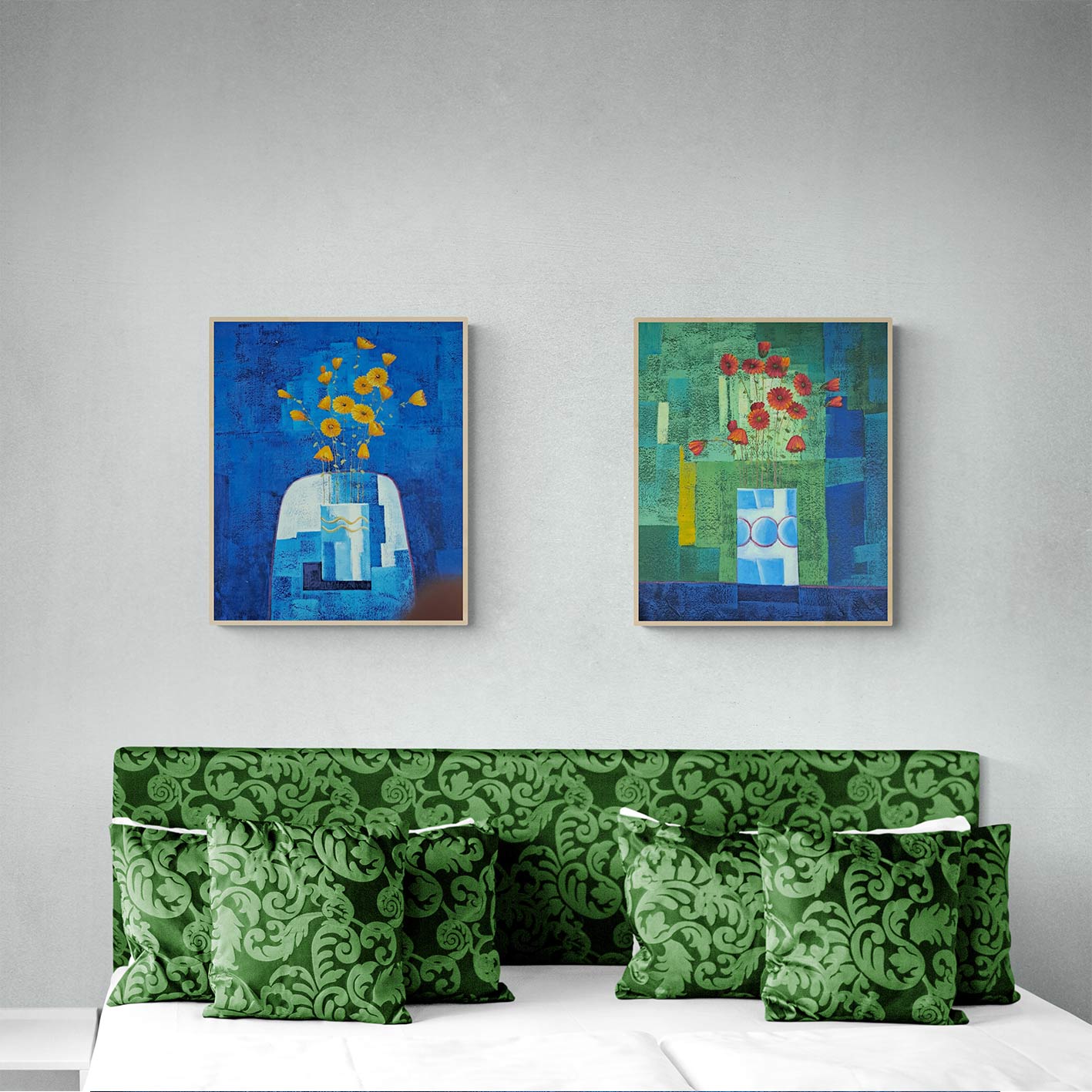 Daisies Diptych Painting 50X60 cm [2 pieces]