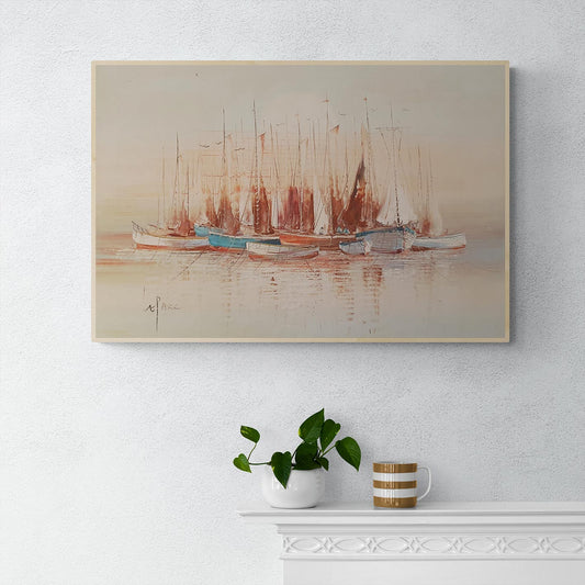Spatula Boats Painting 90x60 cm