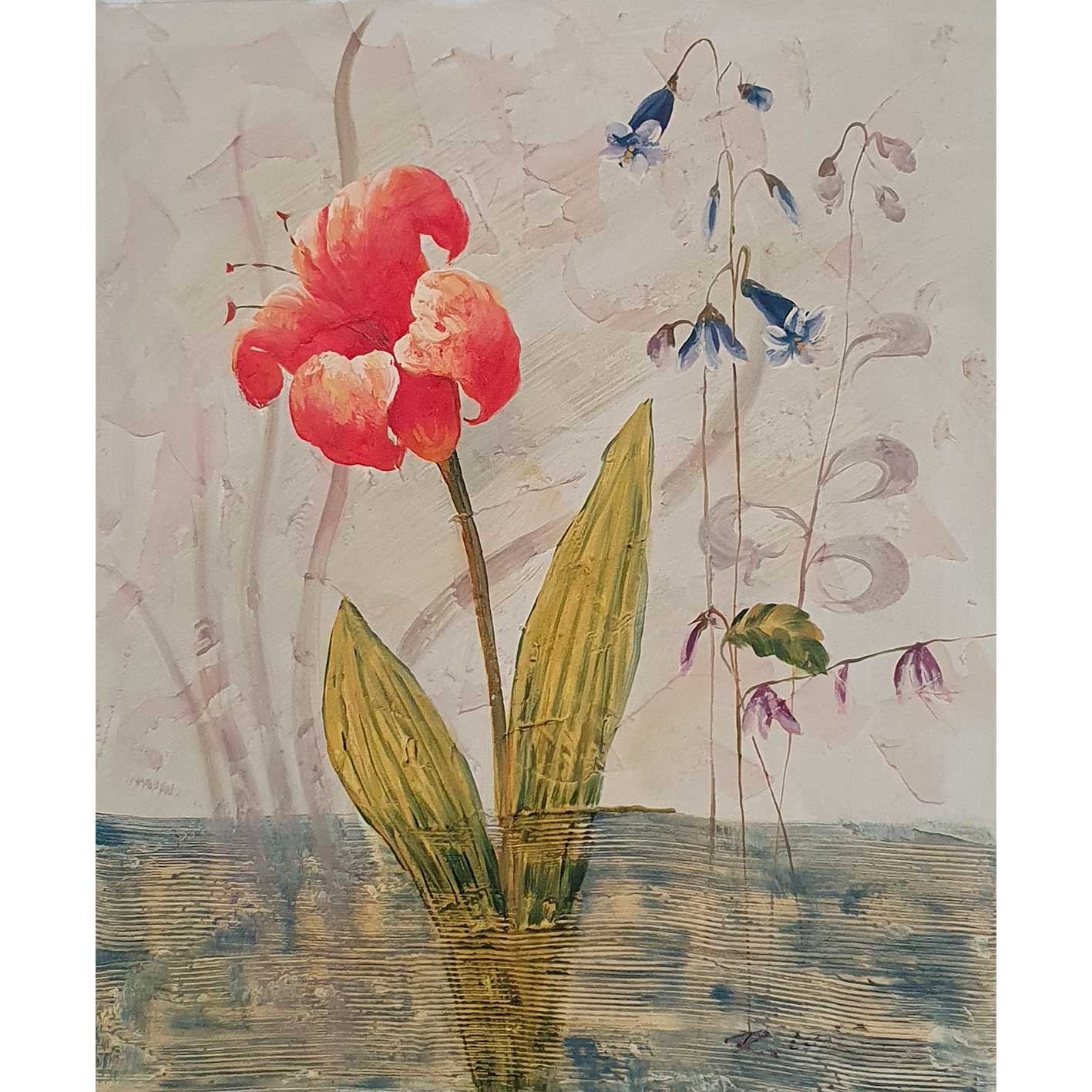 Decorative Flower Diptych Painting 50x60 cm [2 pieces]