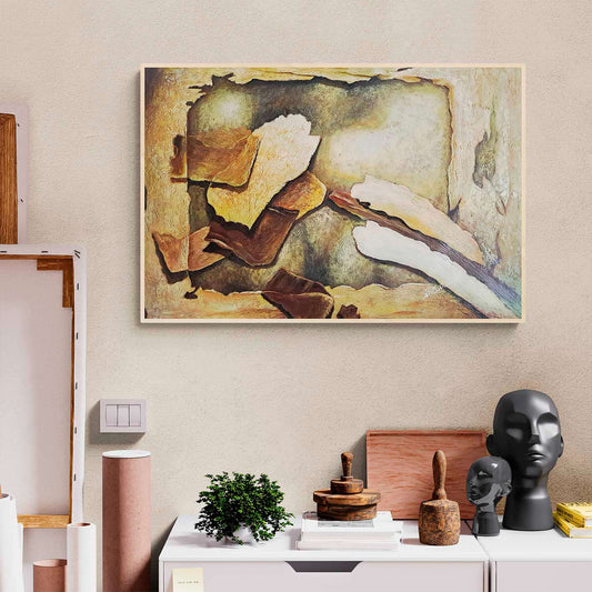Cuadro Abstracto Mancha Café  90x60 cm