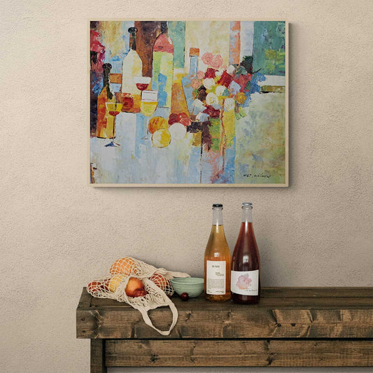 Wine Flower Painting 60x50 cm