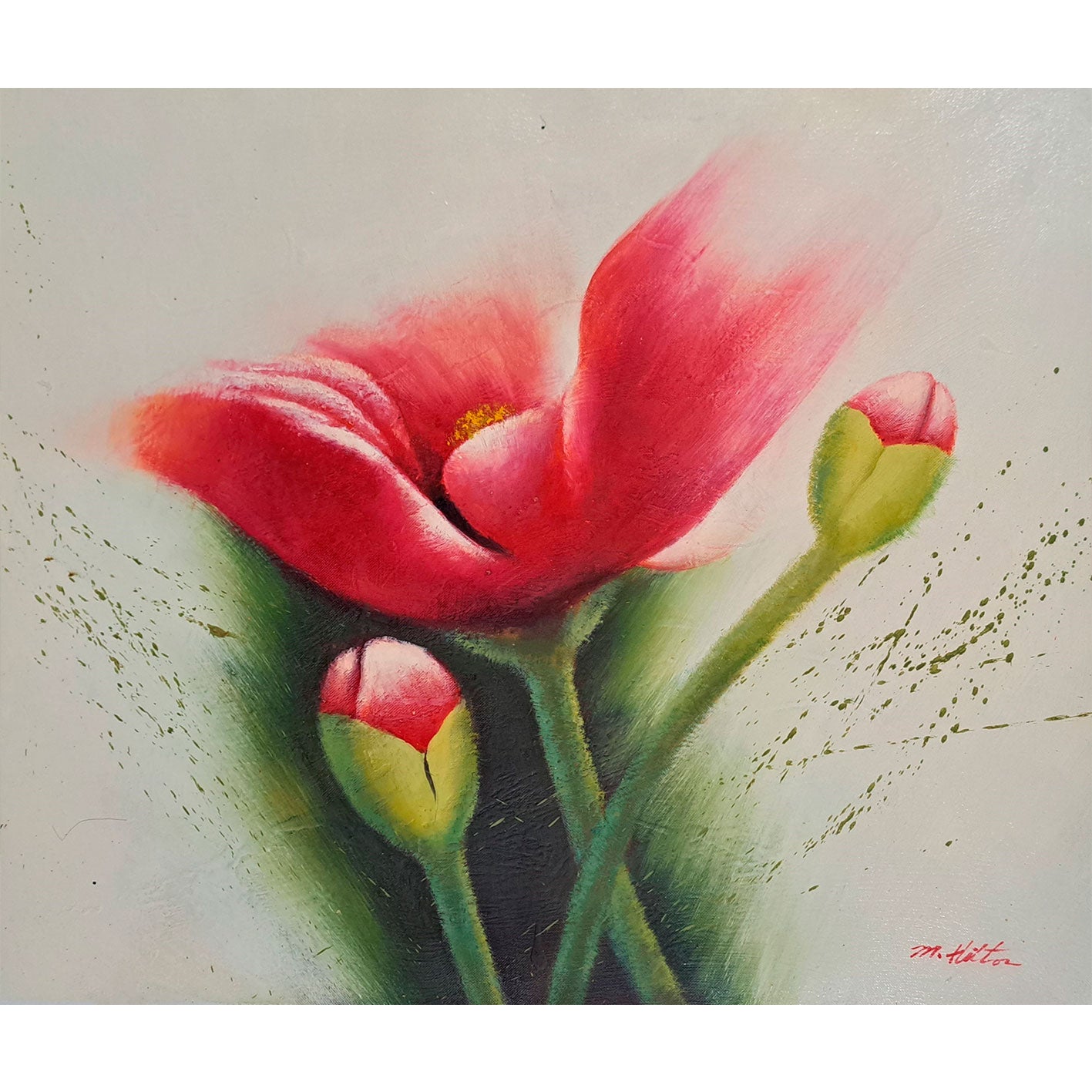 Flor deseo Roja 60x50 cm